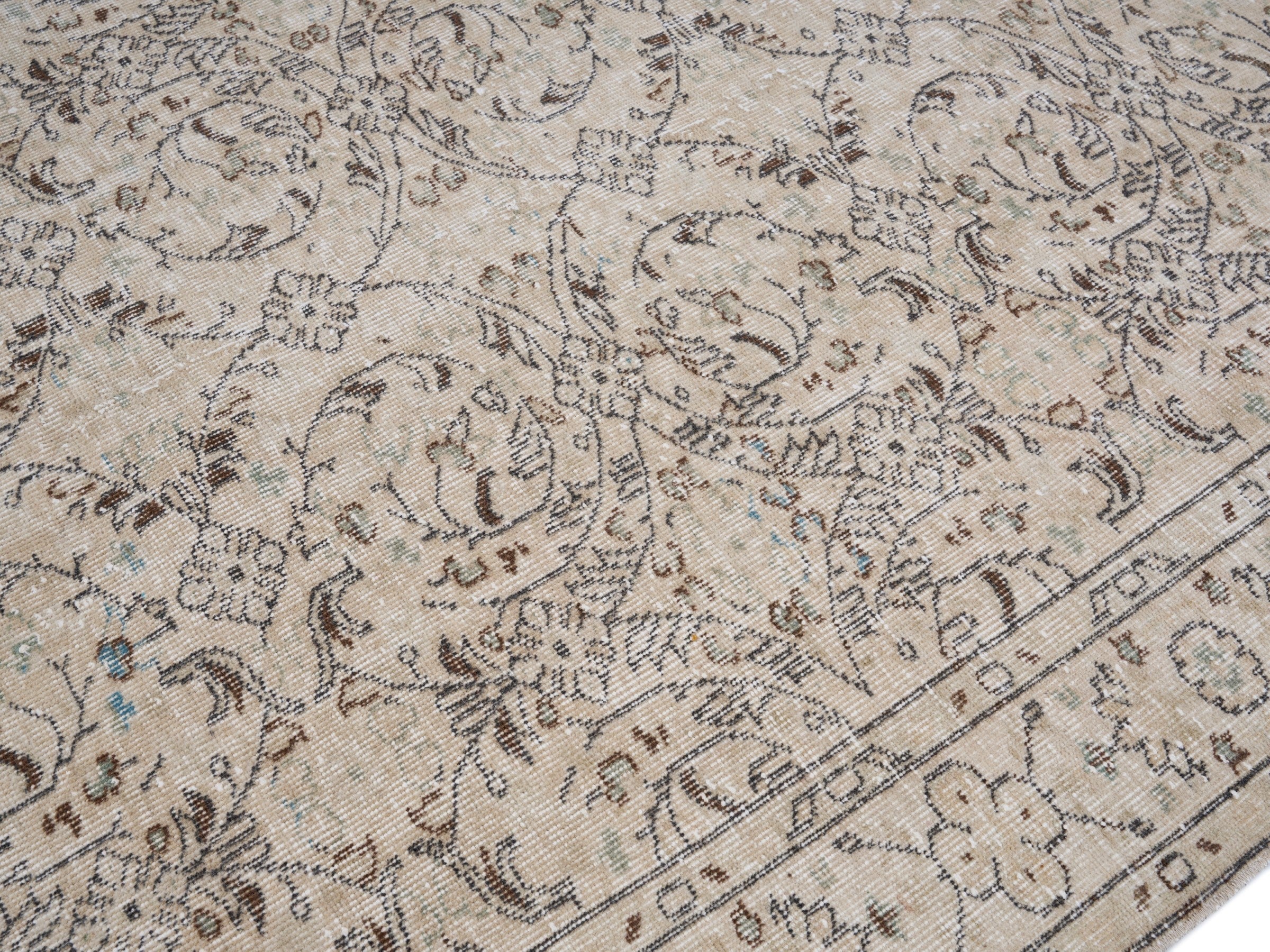 Turkish Isparta area rug in ivory and taupe, view 5 of 10
