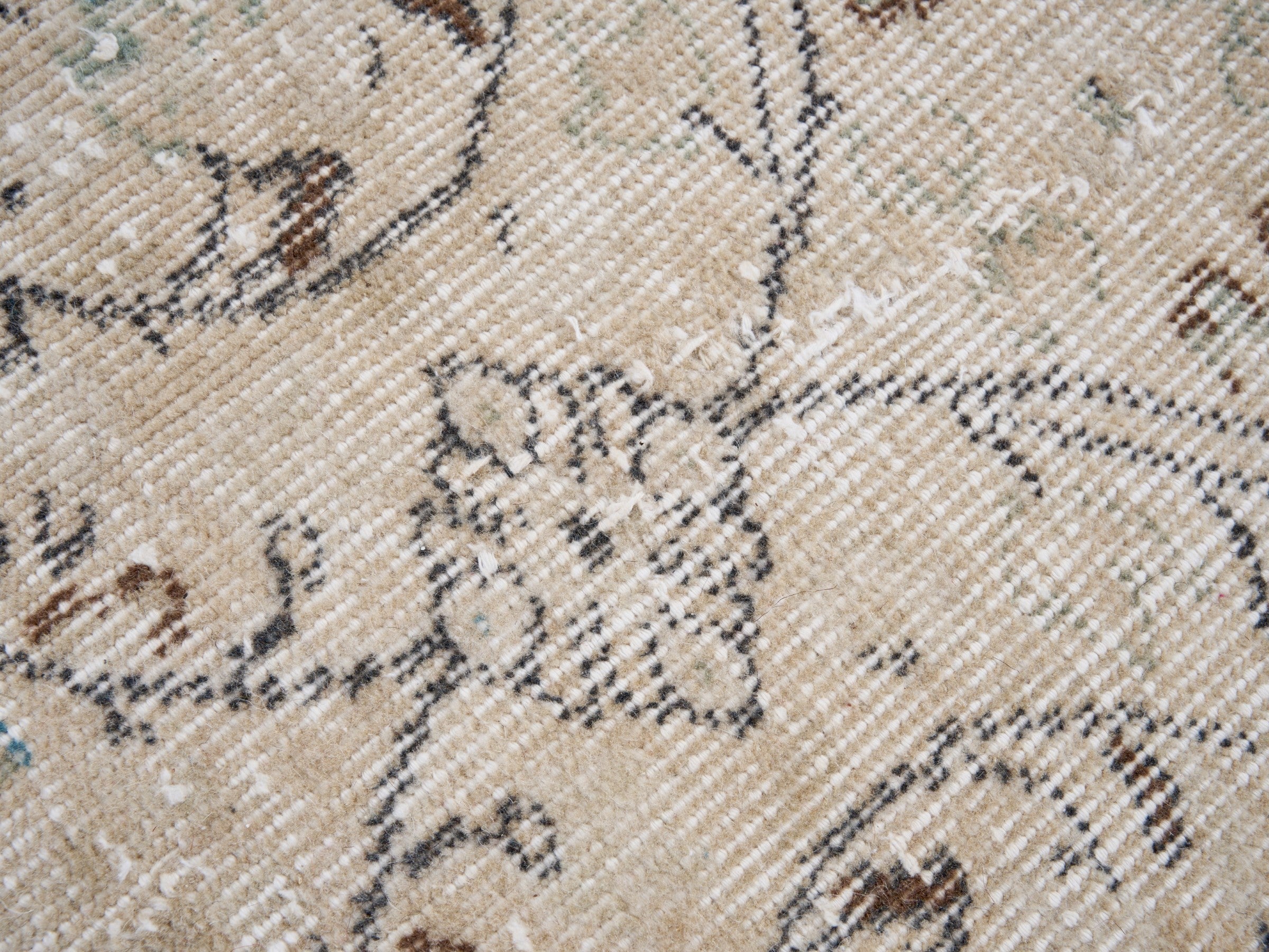 Turkish Isparta area rug in ivory and taupe, view 7 of 10