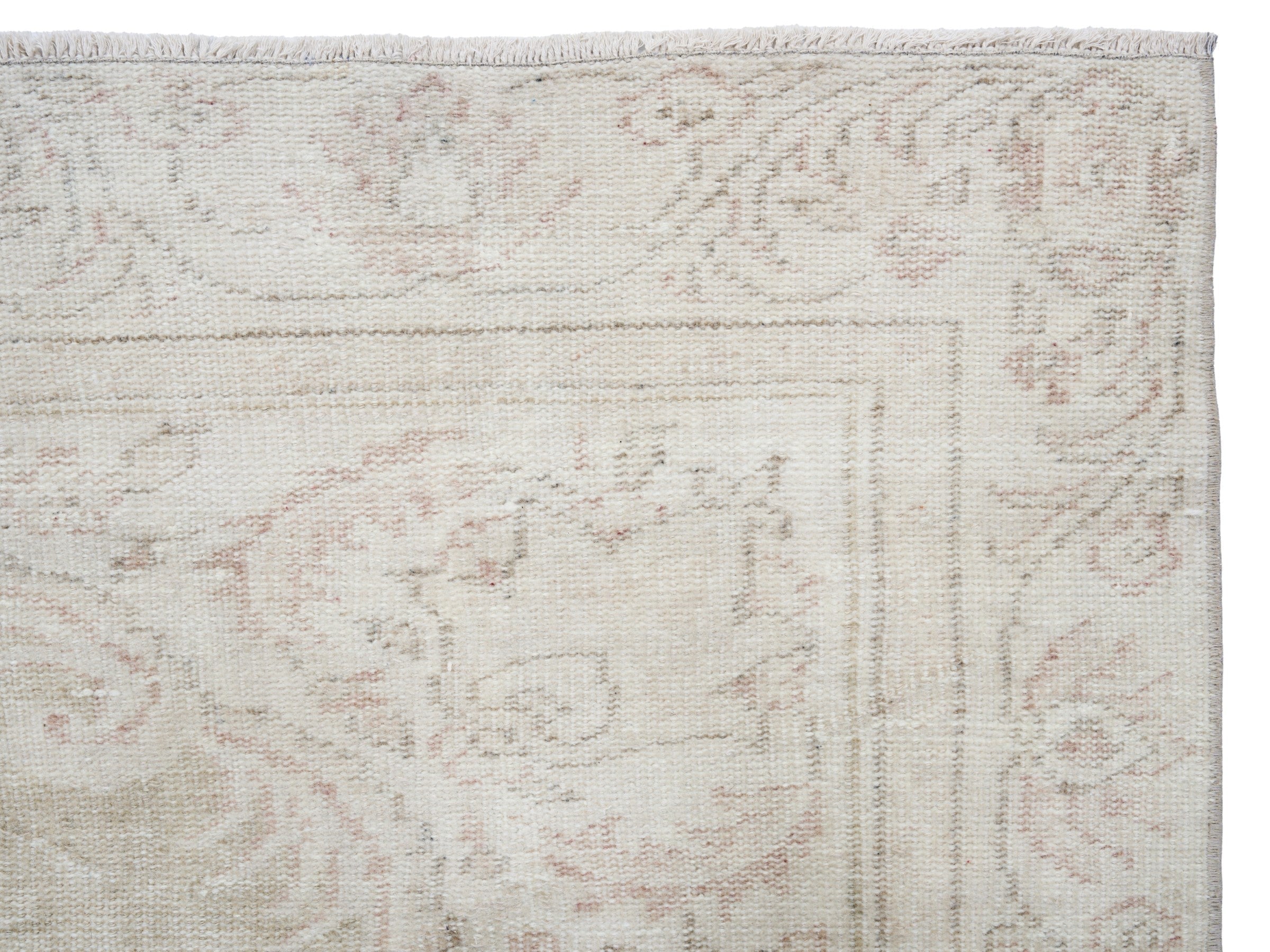 Turkish Manisa area rug in cream and taupe, view 8 of 10