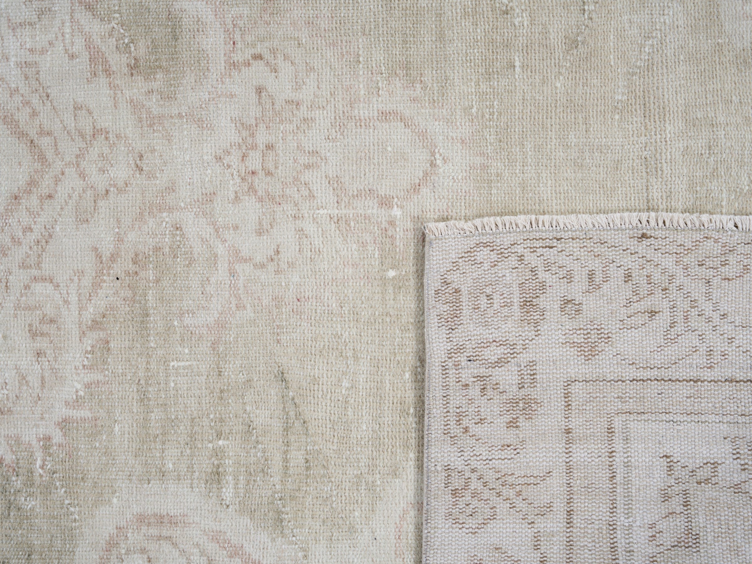 Turkish Manisa area rug in cream and taupe, view 10 of 10