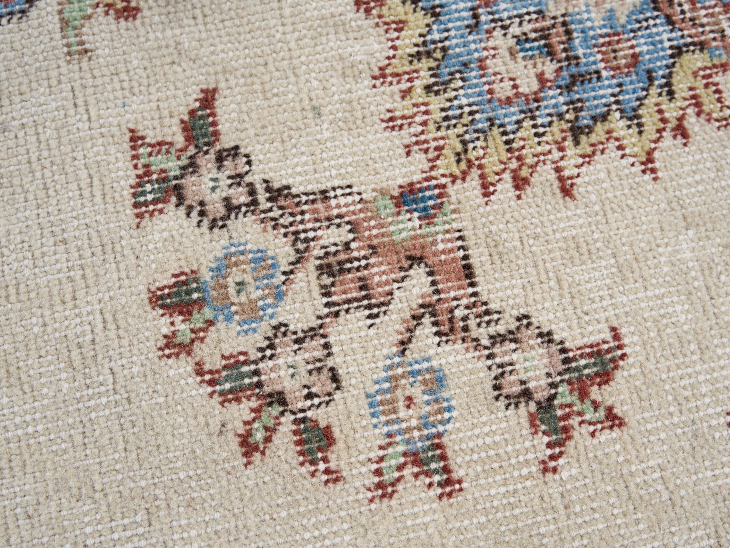 Turkish Isparta area rug in cream and rust, view 7 of 10
