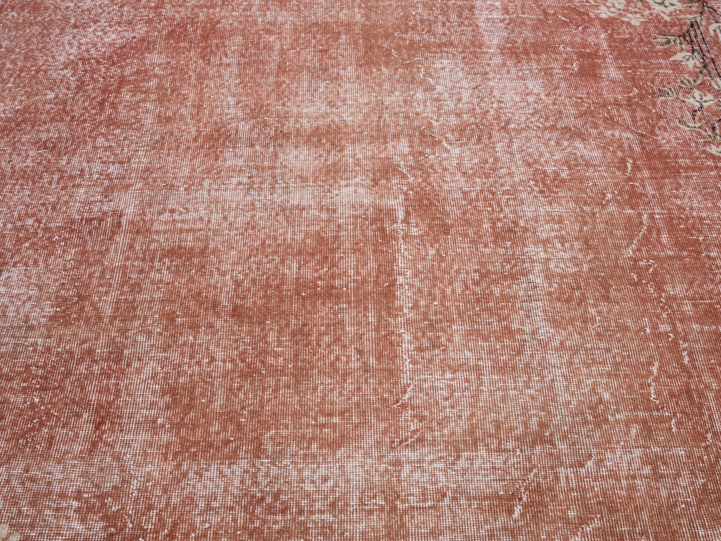 Turkish Isparta area rug in terracotta and cream, view 4 of 10