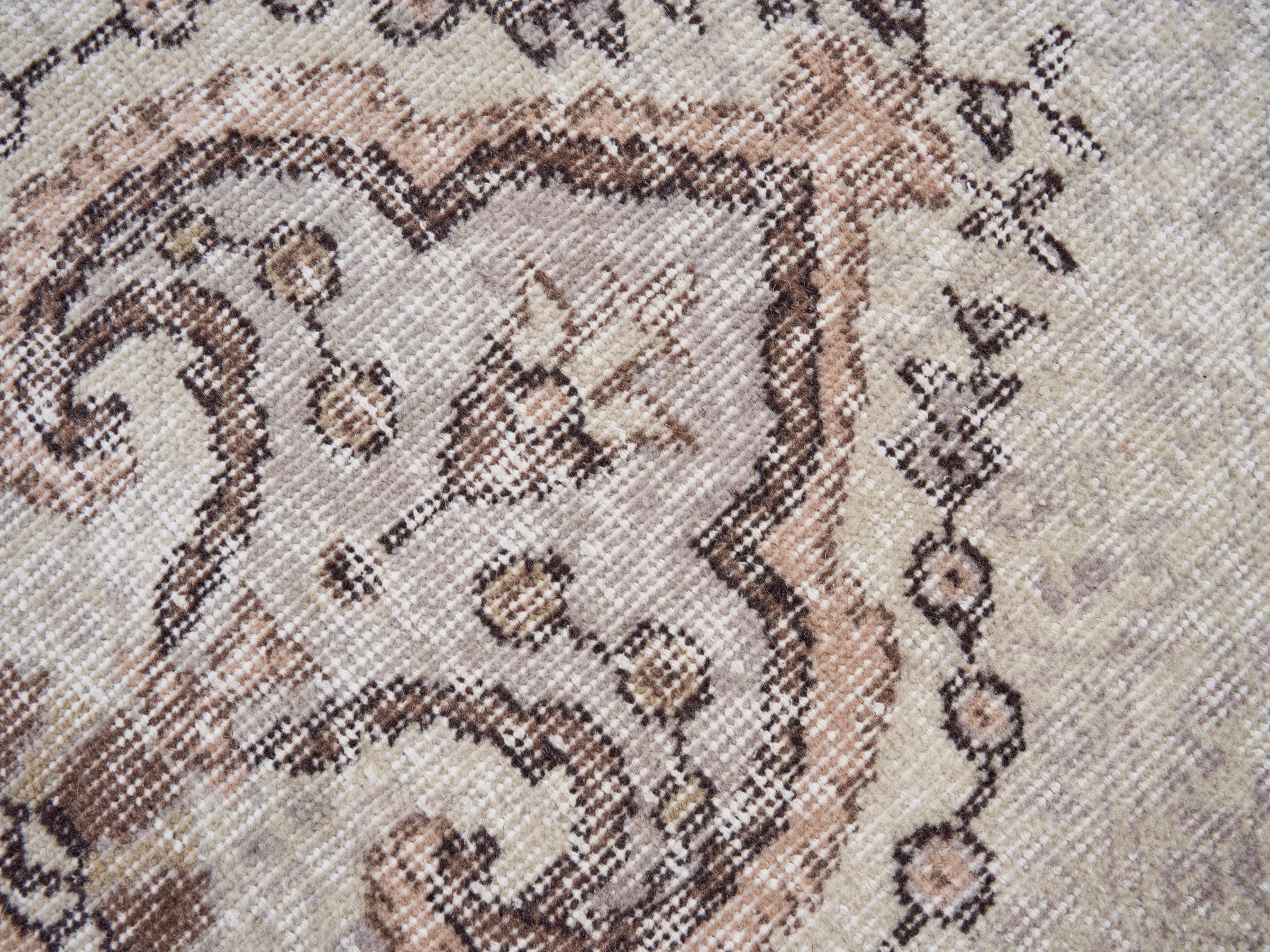 Turkish Isparta area rug in taupe and greige, view 7 of 10
