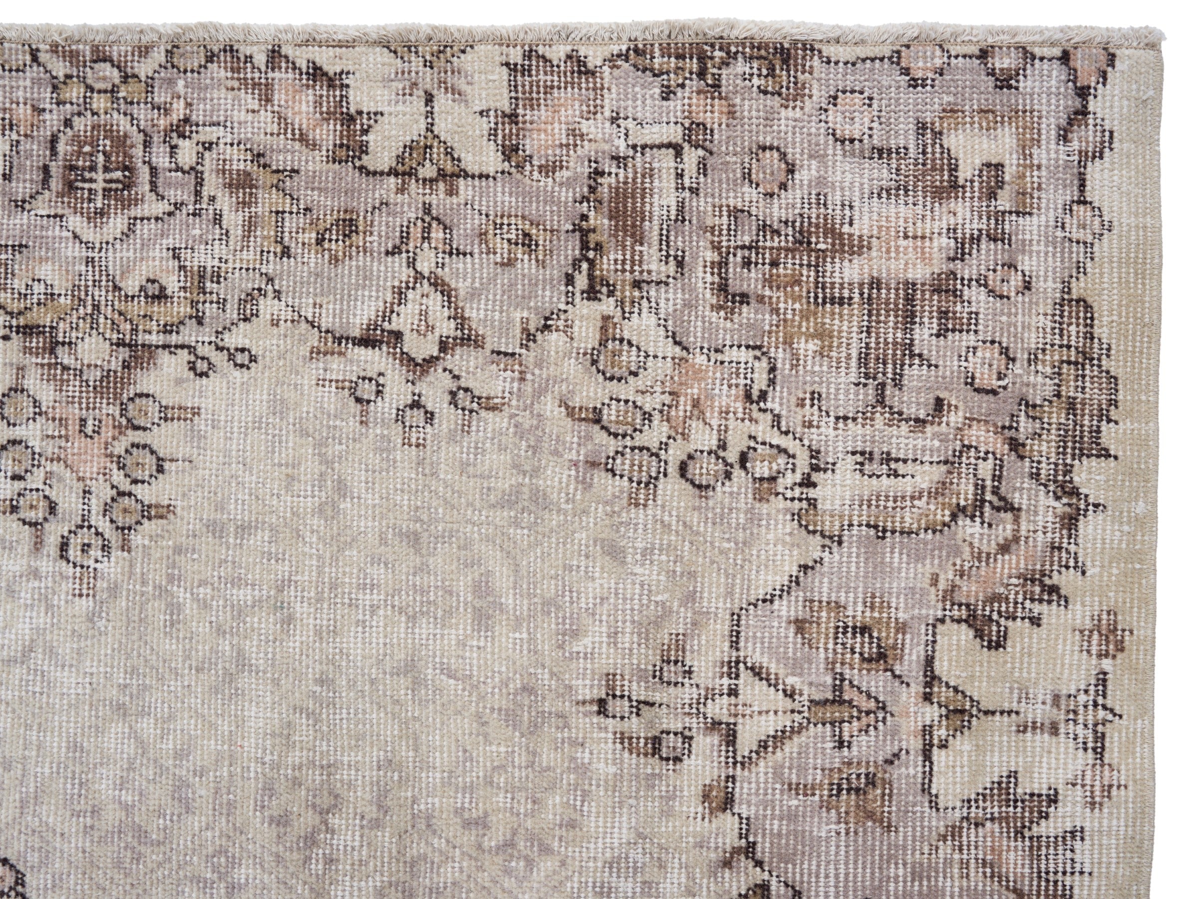Turkish Isparta area rug in taupe and greige, view 8 of 10