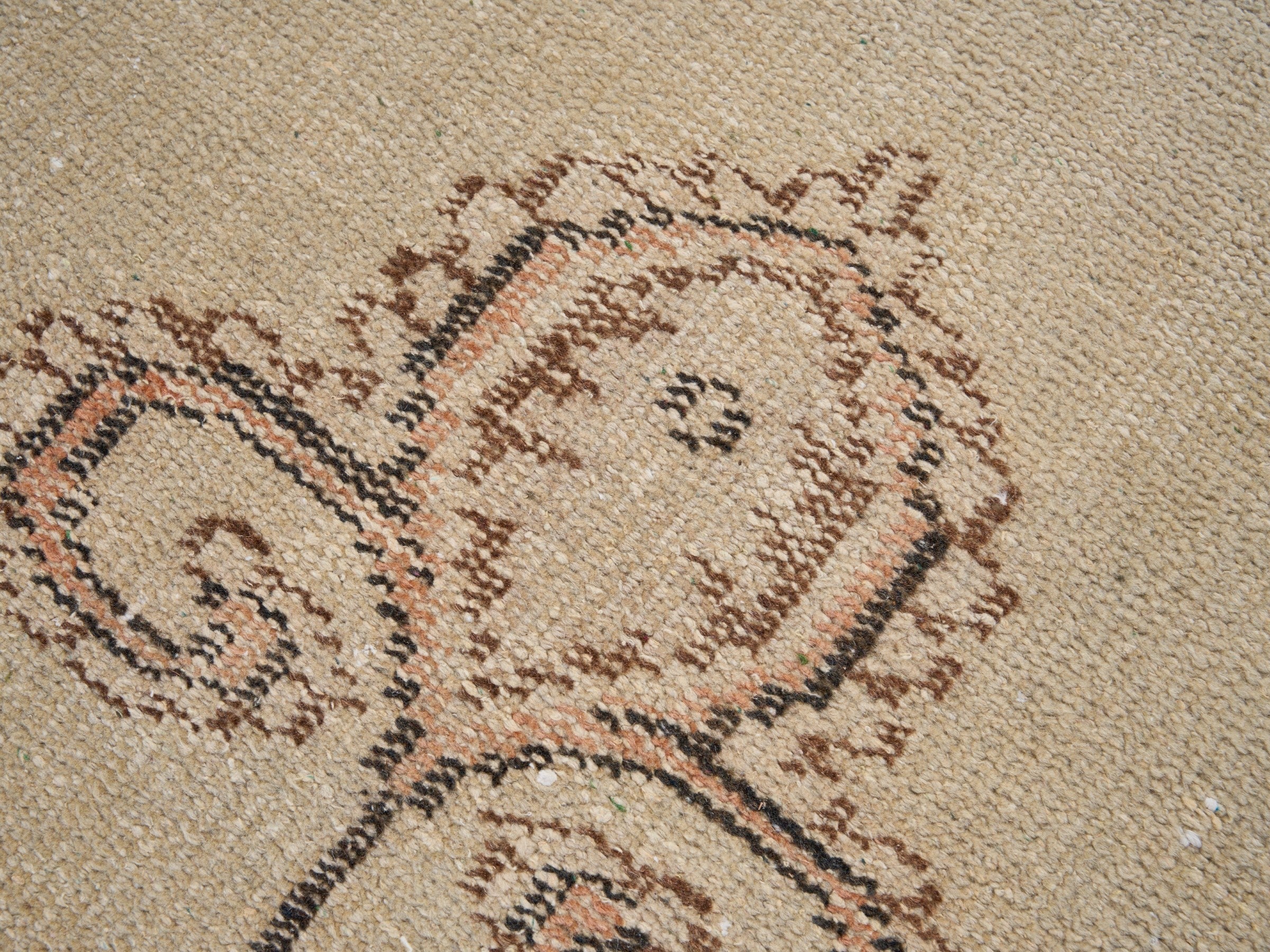 Turkish Manisa area rug in cream and taupe, view 7 of 10