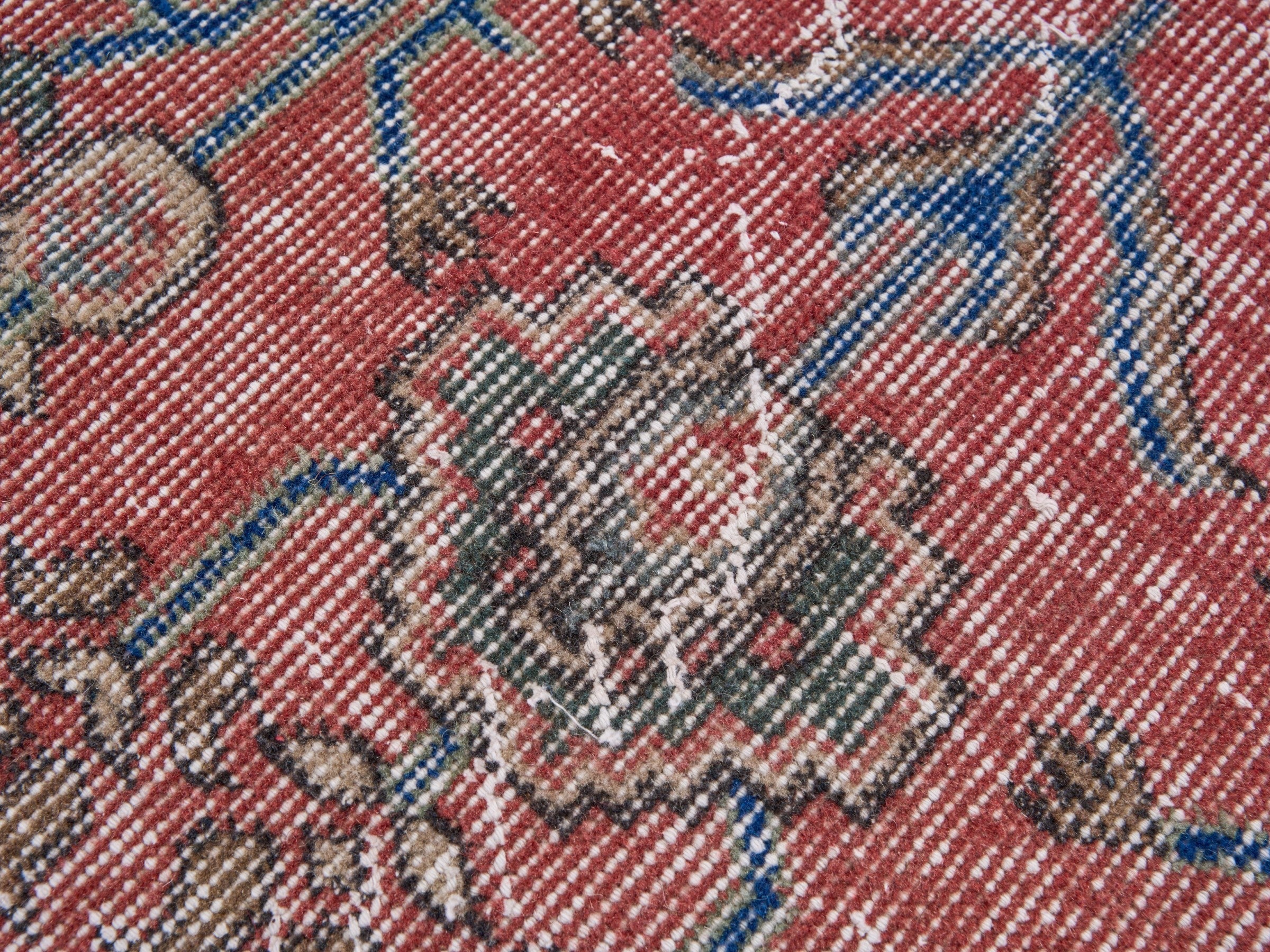 Turkish Isparta area rug in rust and cream, view 7 of 10