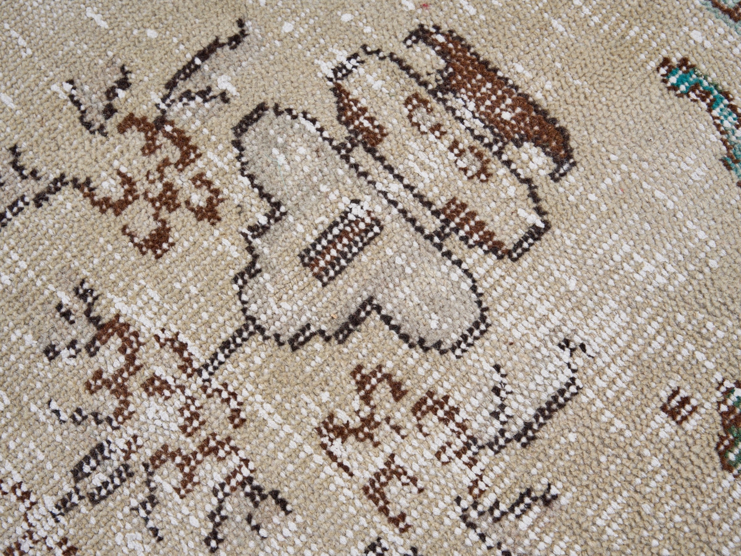Turkish Manisa area rug in cream and greige, view 7 of 10