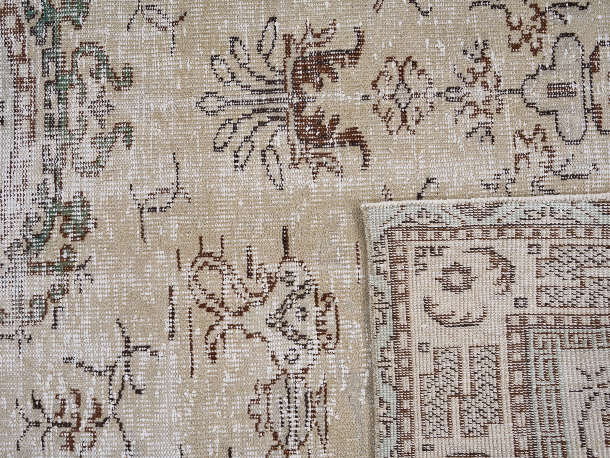 Turkish Manisa area rug in cream and greige, view 10 of 10