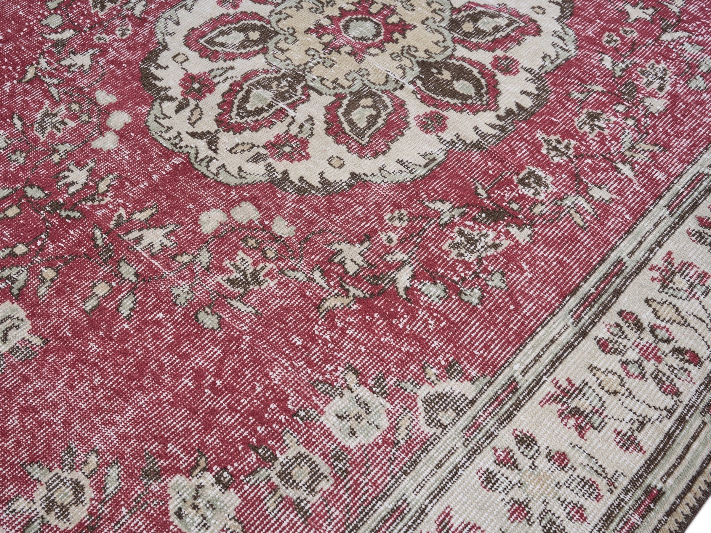 Turkish Manisa oversized rug in burgundy and ivory, view 5 of 10