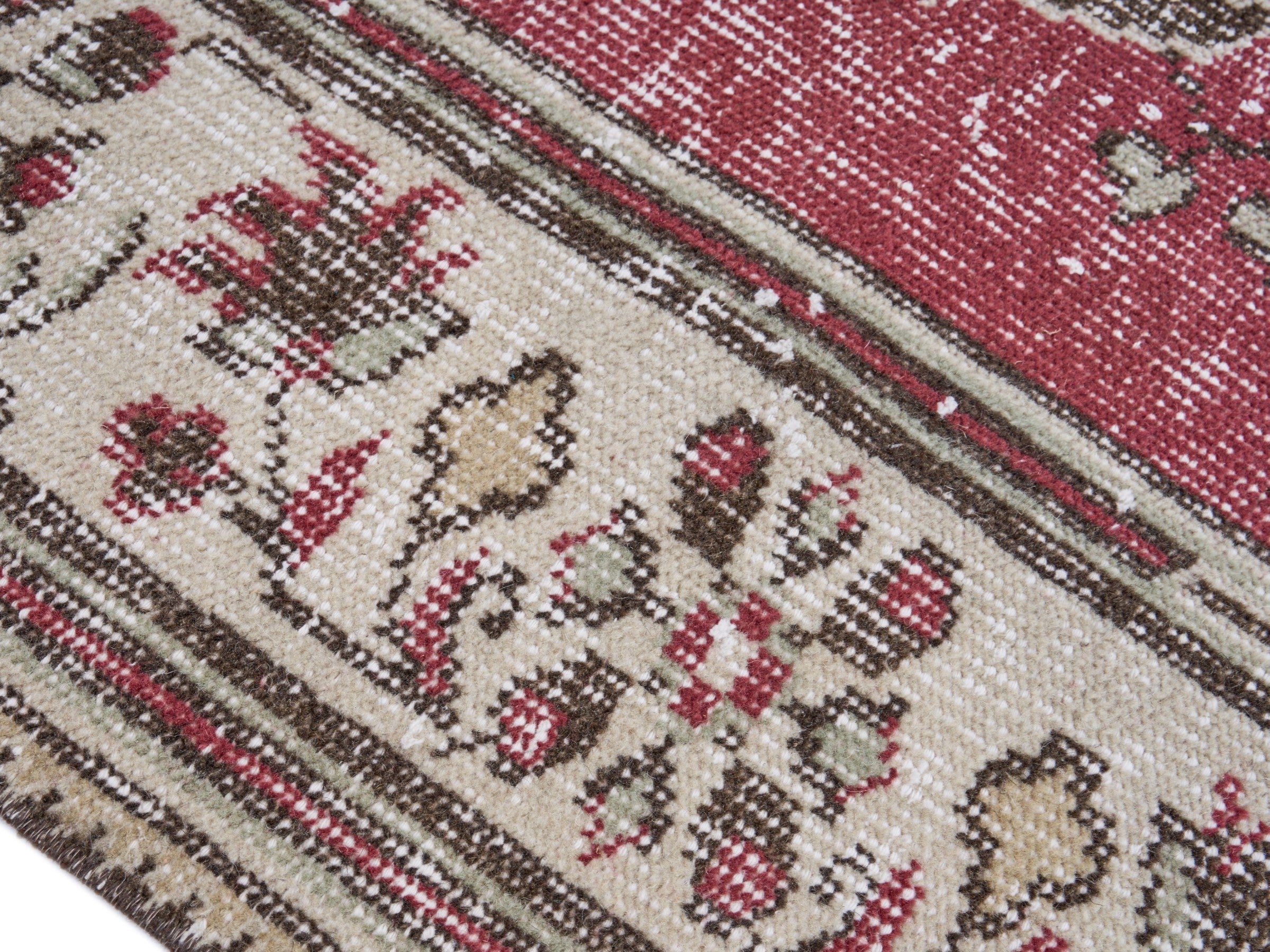 Turkish Manisa oversized rug in burgundy and ivory, view 6 of 10