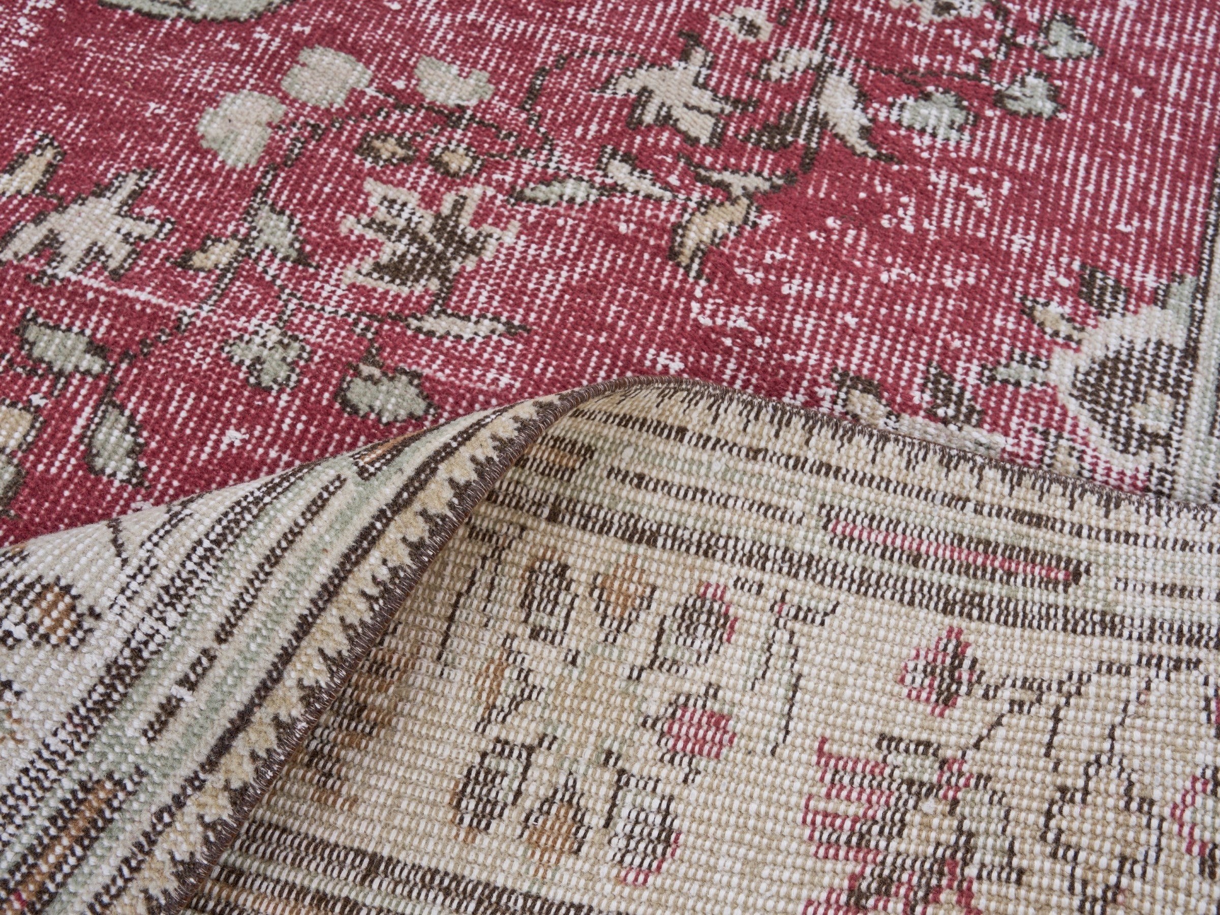 Turkish Manisa oversized rug in burgundy and ivory, view 9 of 10