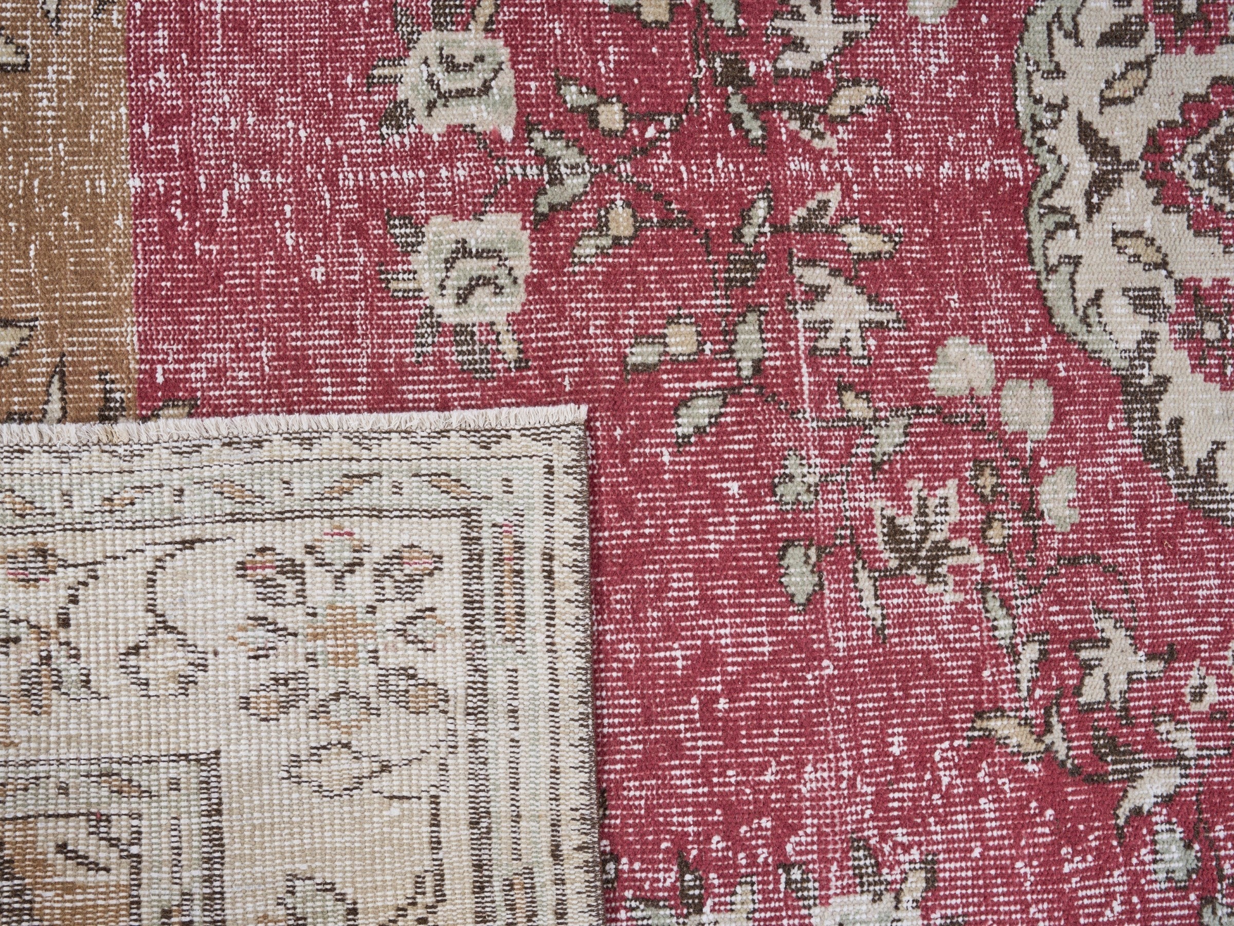 Turkish Manisa oversized rug in burgundy and ivory, view 10 of 10