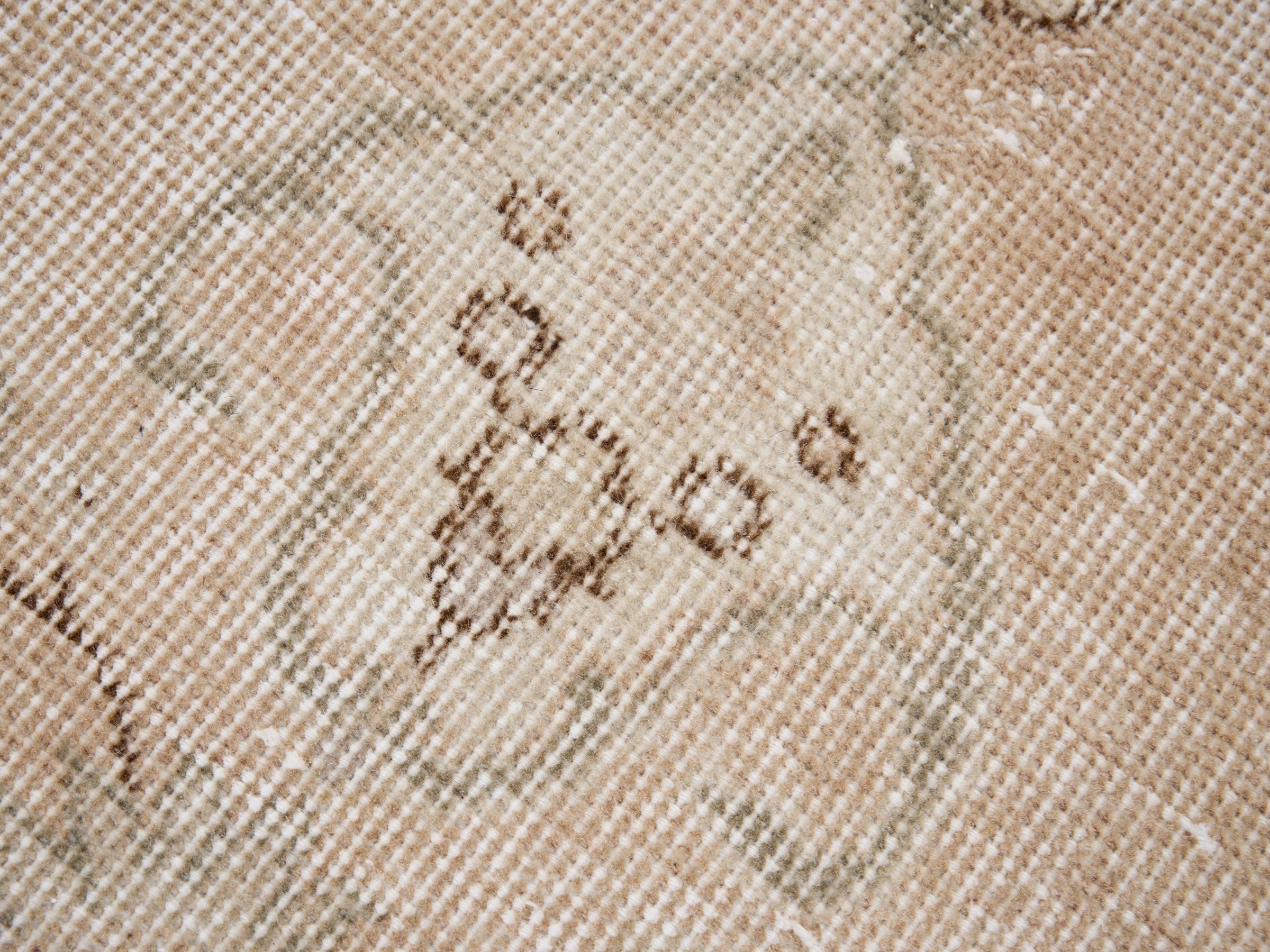 Turkish Isparta area rug in beige and greige, view 7 of 10