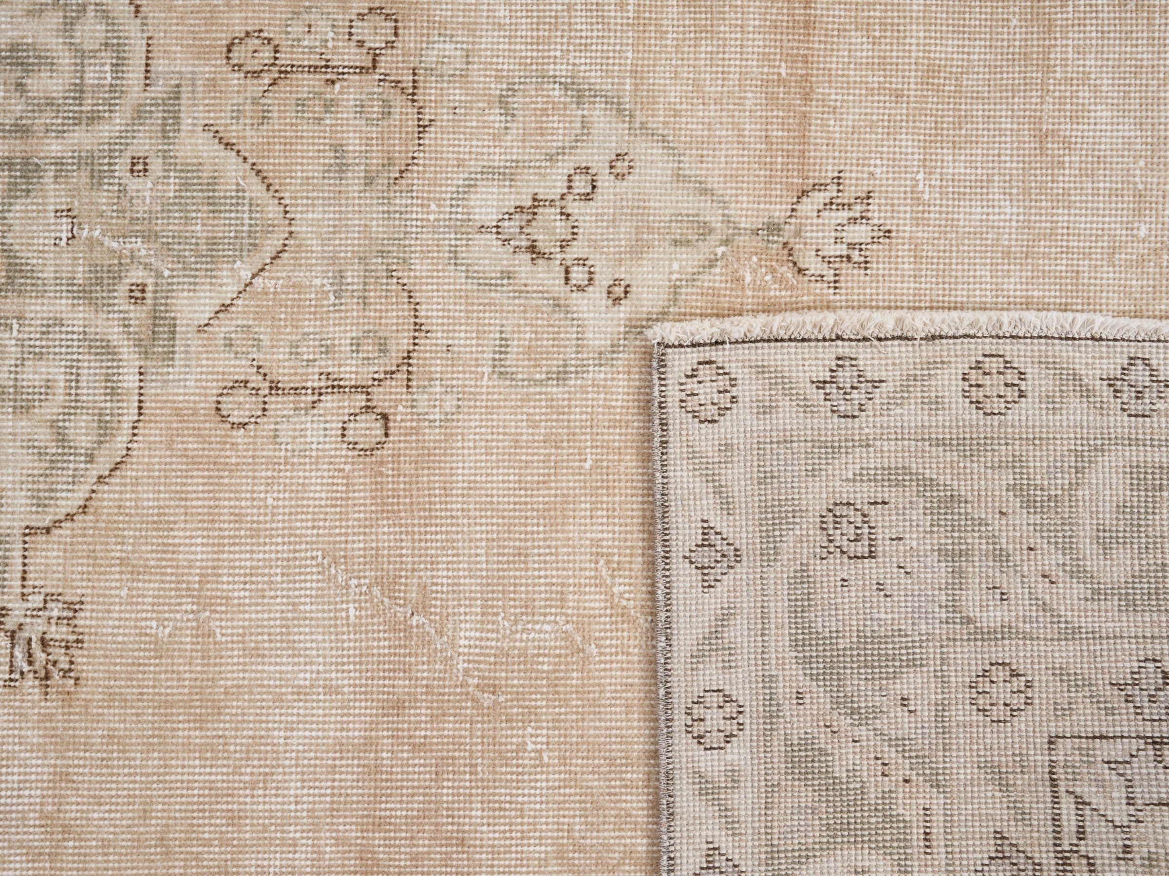Turkish Isparta area rug in beige and greige, view 10 of 10