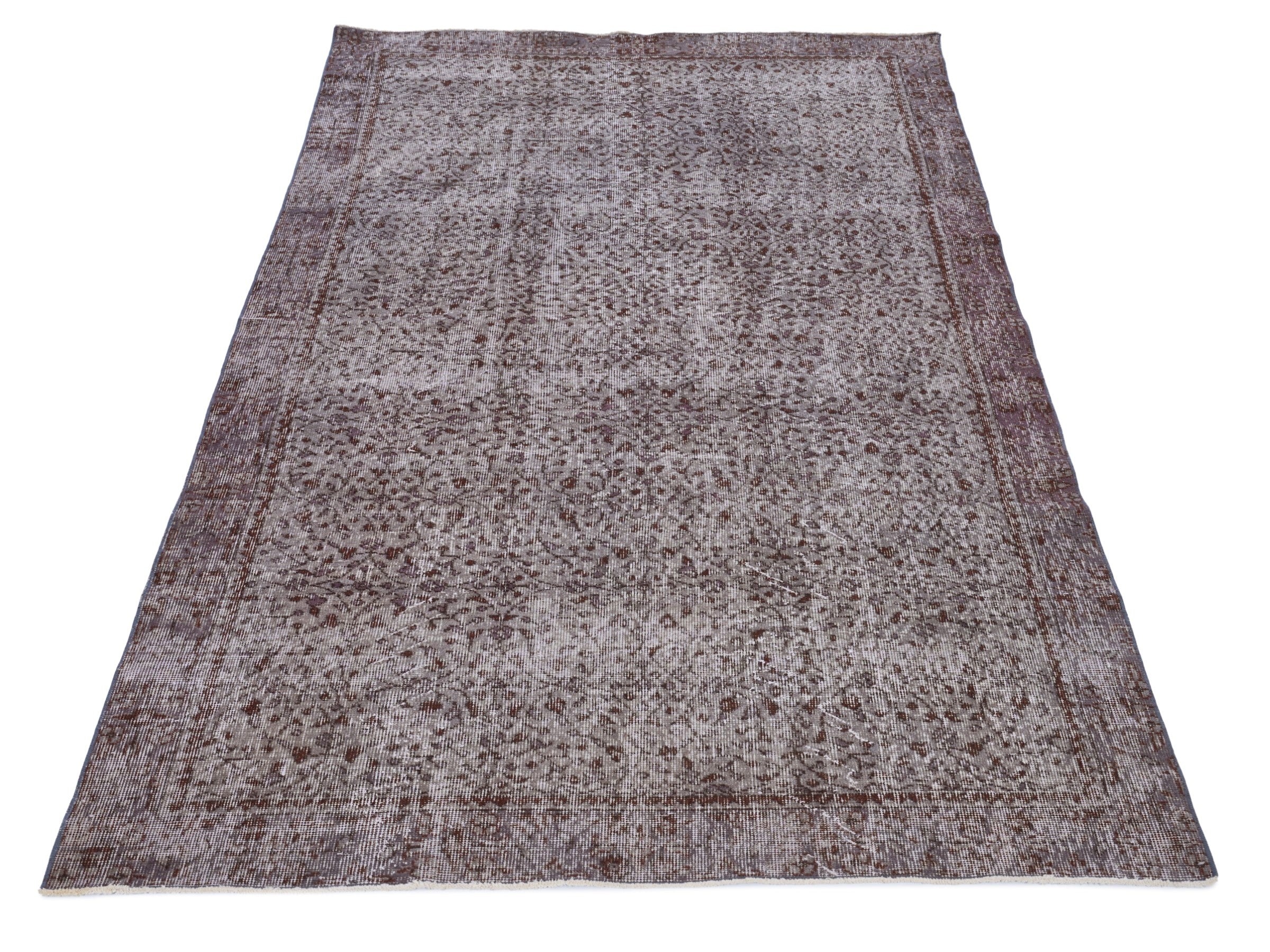Turkish Isparta area rug in taupe and greige, view 2 of 10