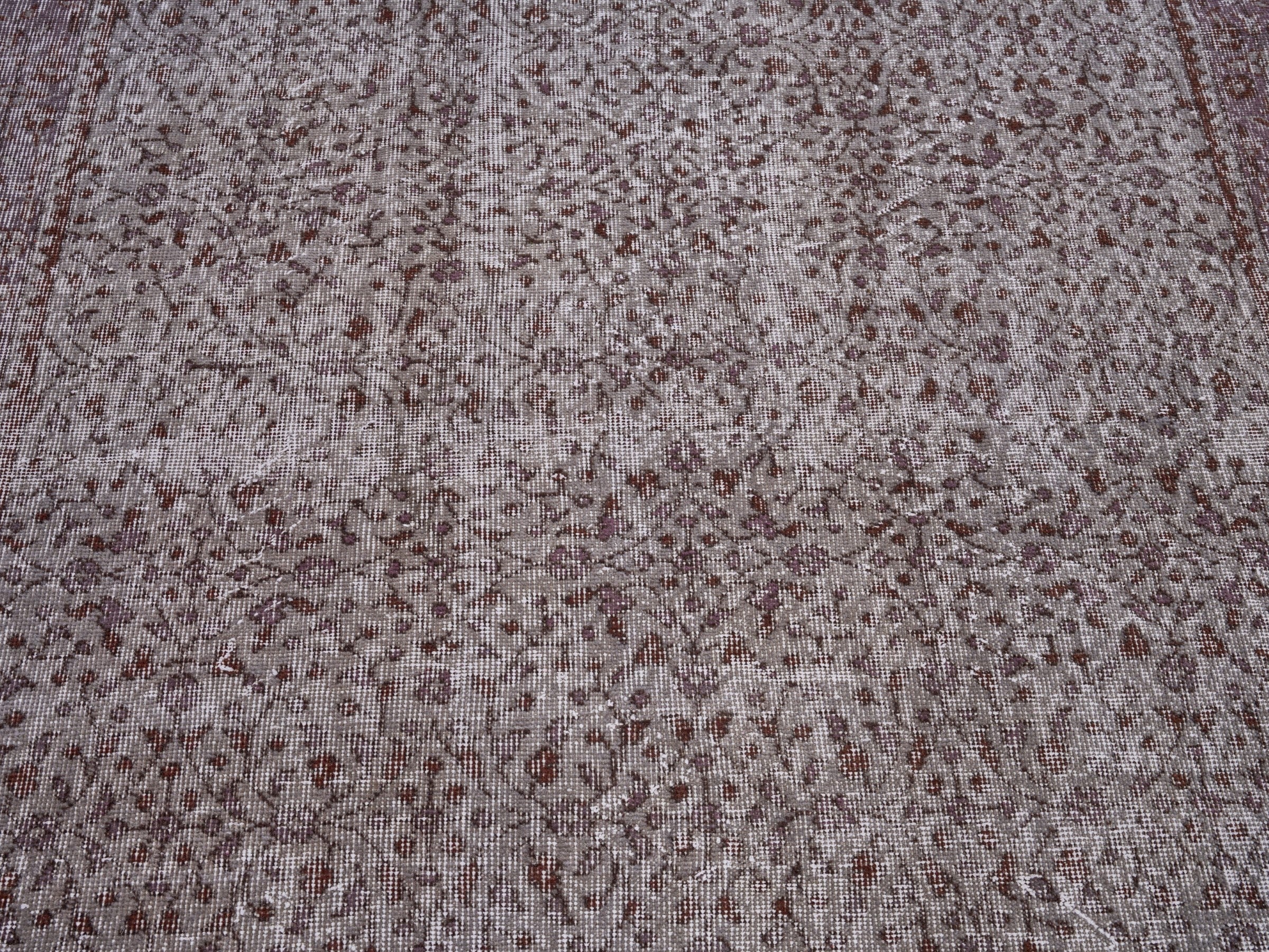 Turkish Isparta area rug in taupe and greige, view 4 of 10
