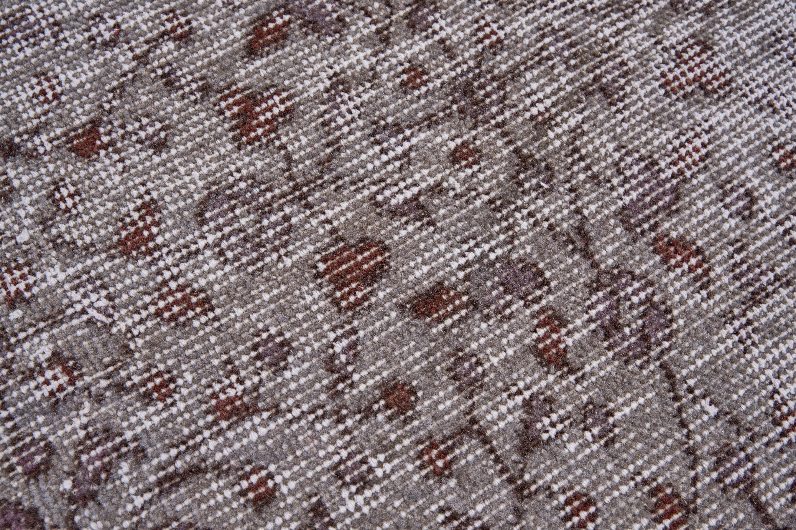 Turkish Isparta area rug in taupe and greige, view 7 of 10