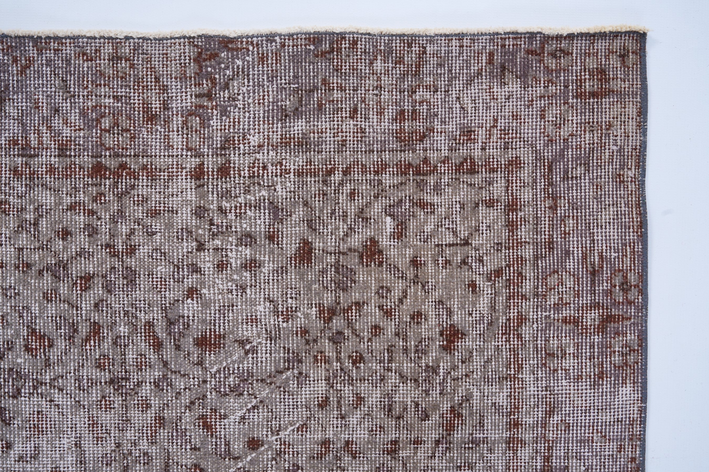 Turkish Isparta area rug in taupe and greige, view 8 of 10