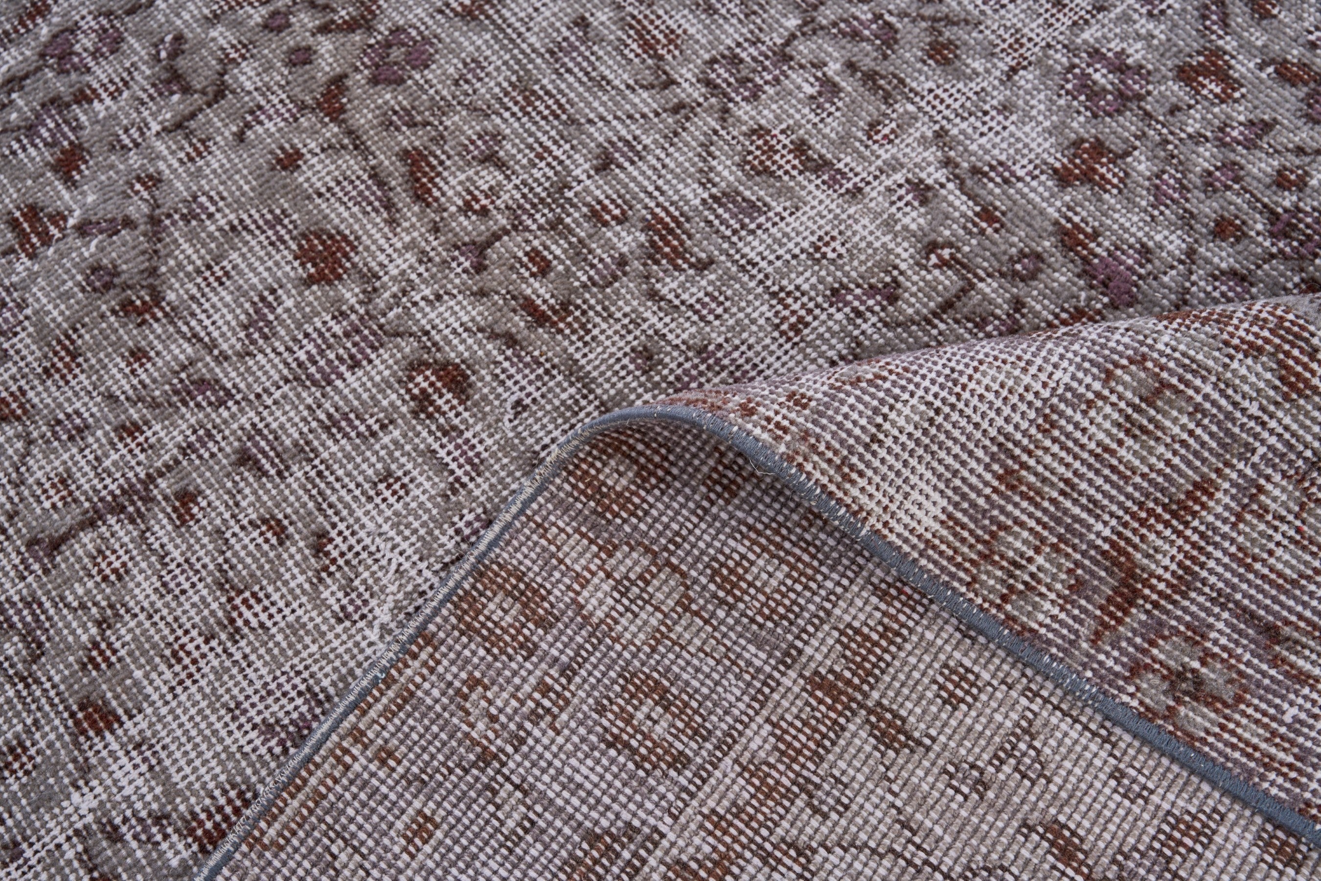Turkish Isparta area rug in taupe and greige, view 9 of 10