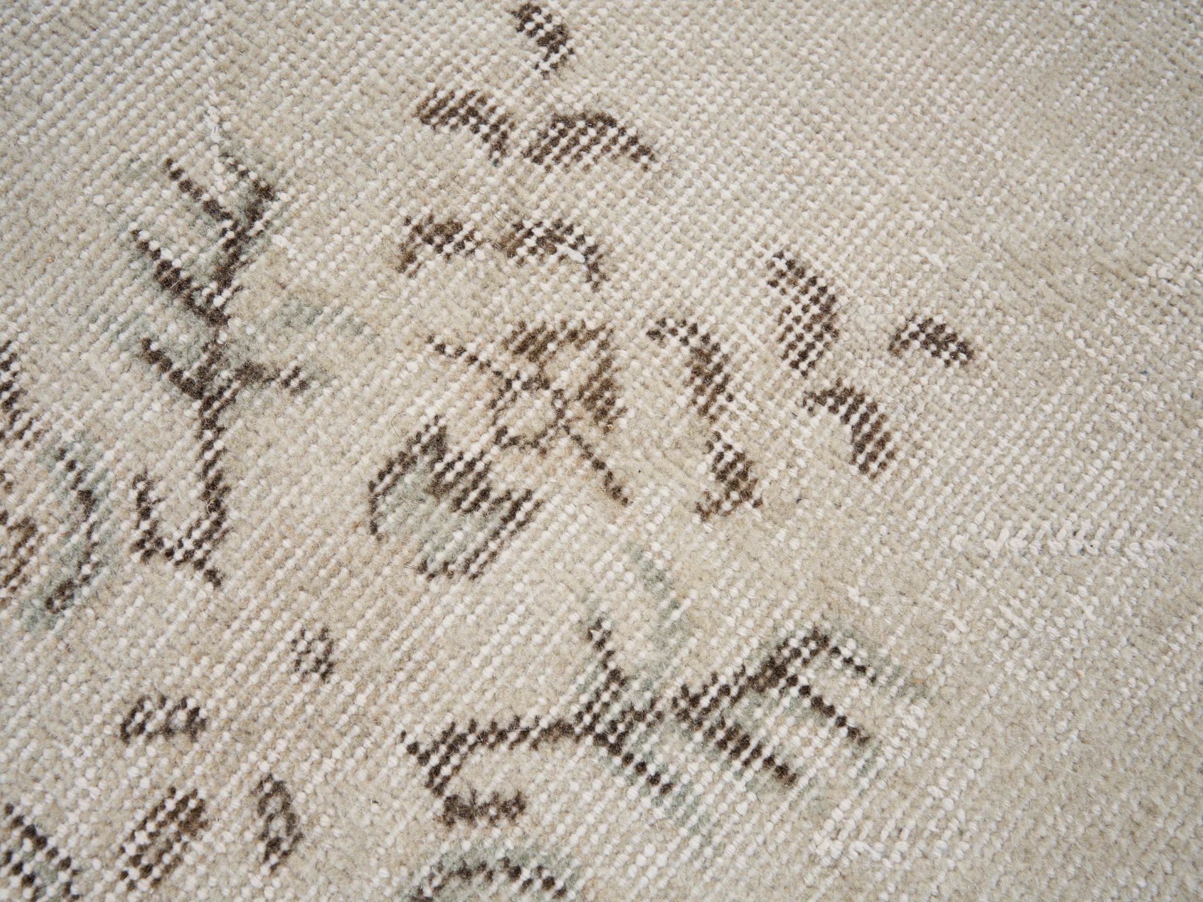 Turkish Isparta area rug in cream and greige, view 7 of 10