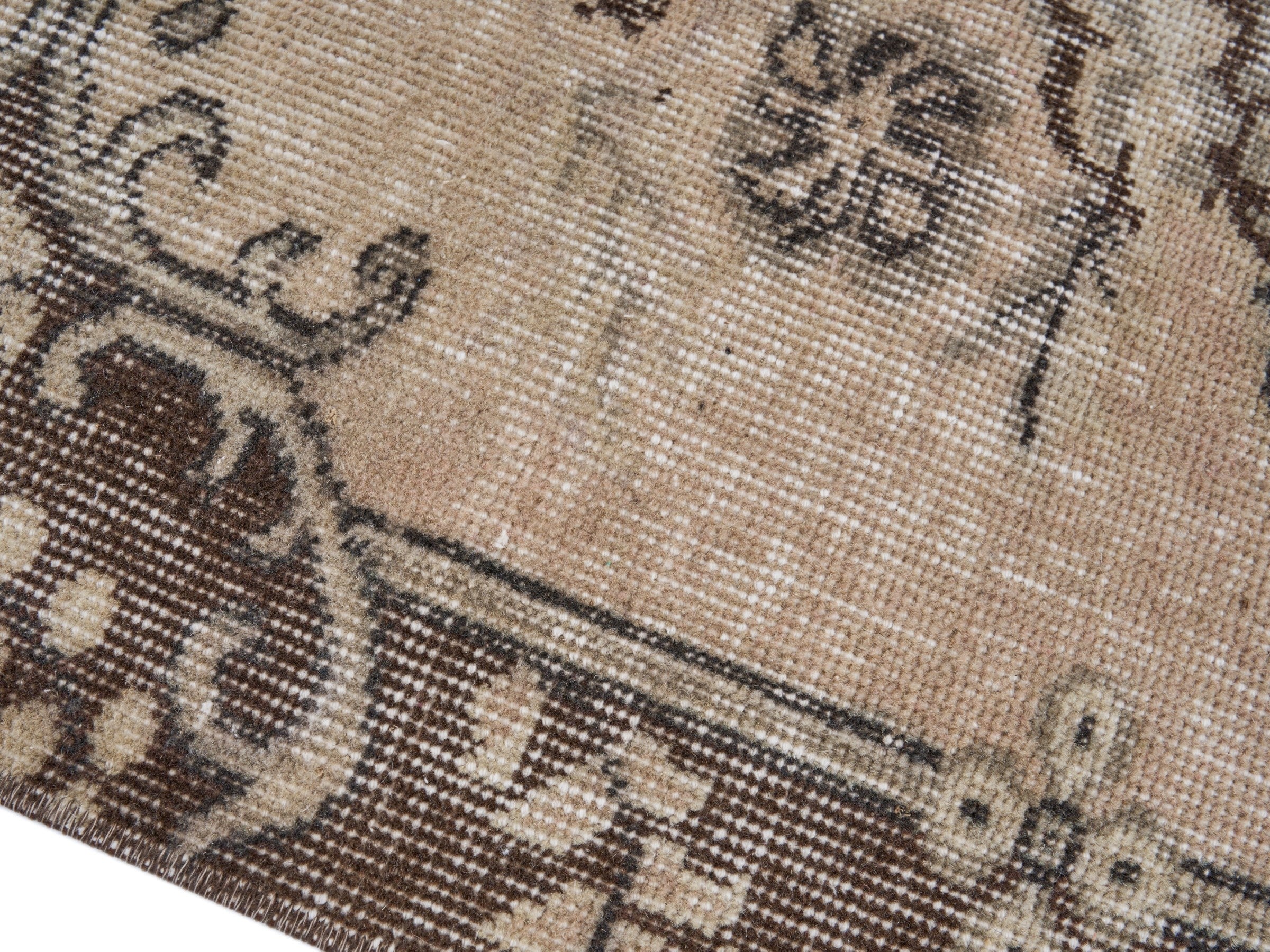 Turkish Isparta area rug in cream and greige, view 6 of 10