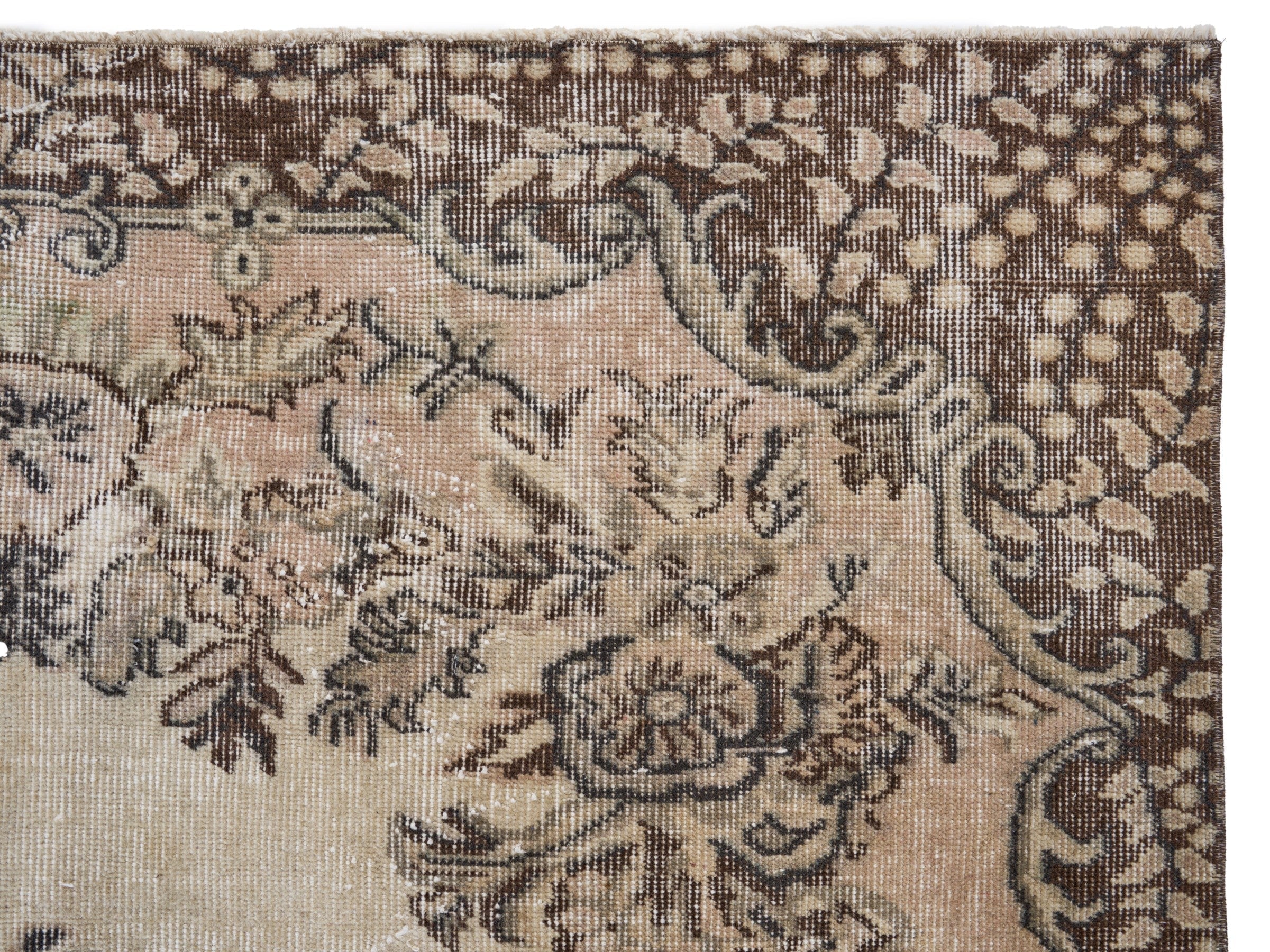 Turkish Isparta area rug in cream and greige, view 8 of 10