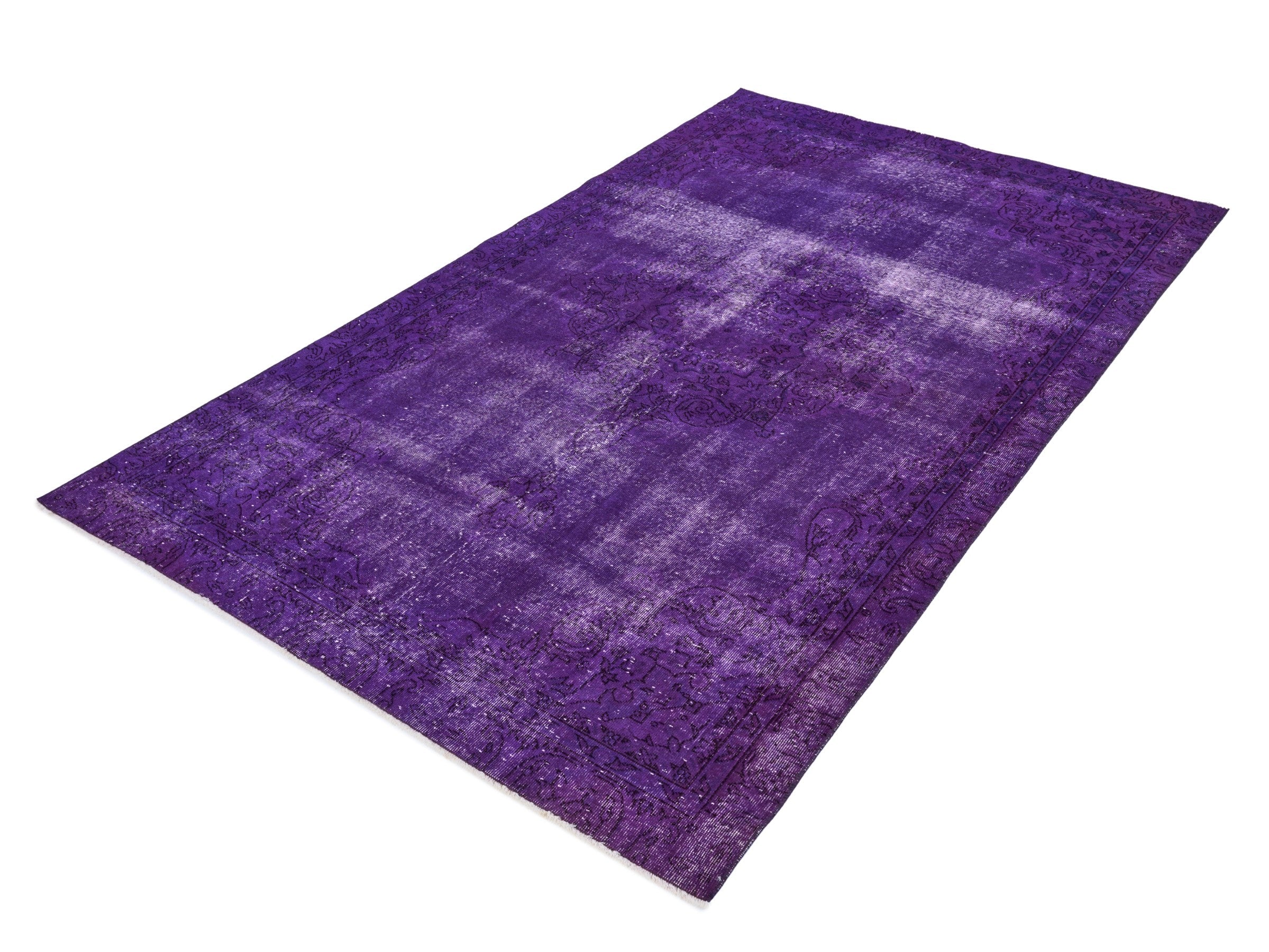 Turkish Isparta area rug in plum and aubergine, view 3 of 10