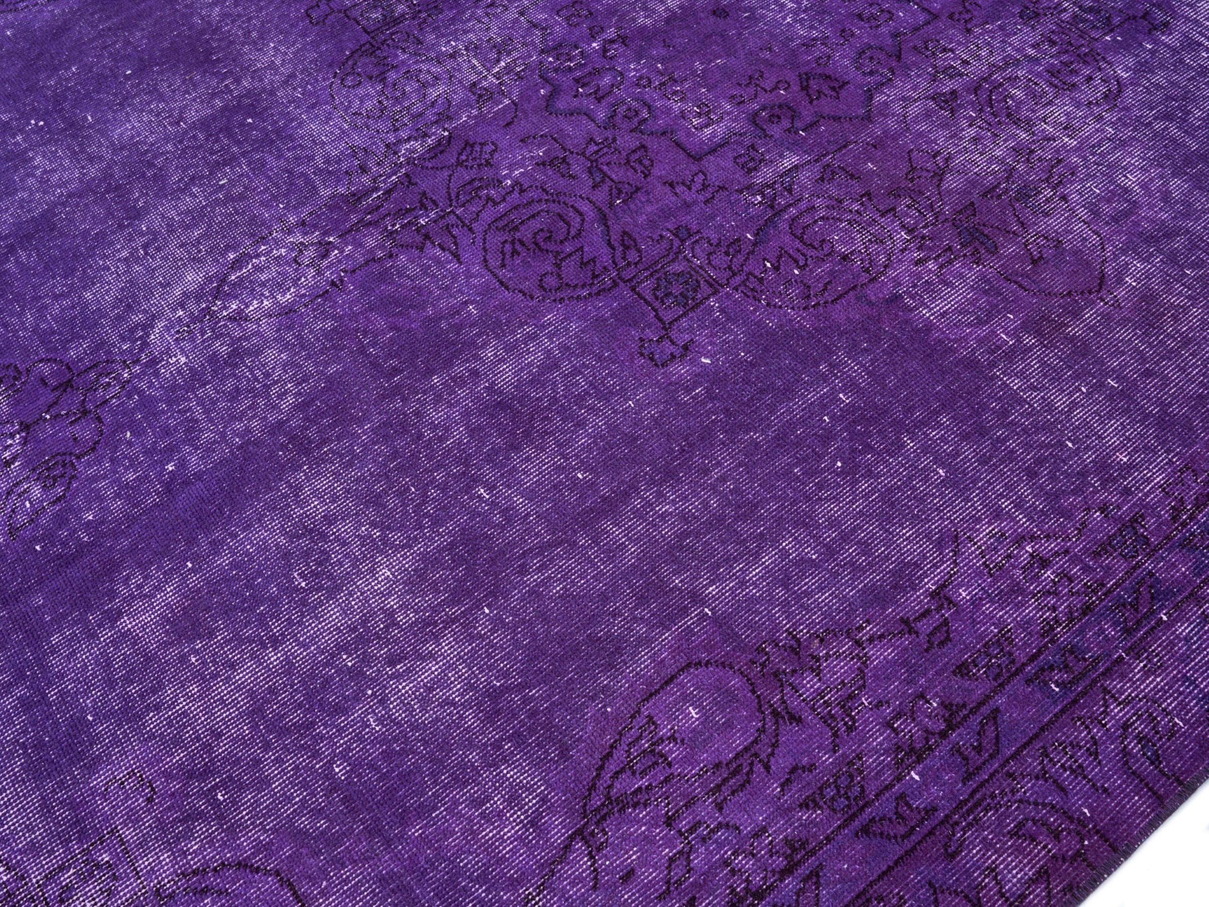 Turkish Isparta area rug in plum and aubergine, view 5 of 10