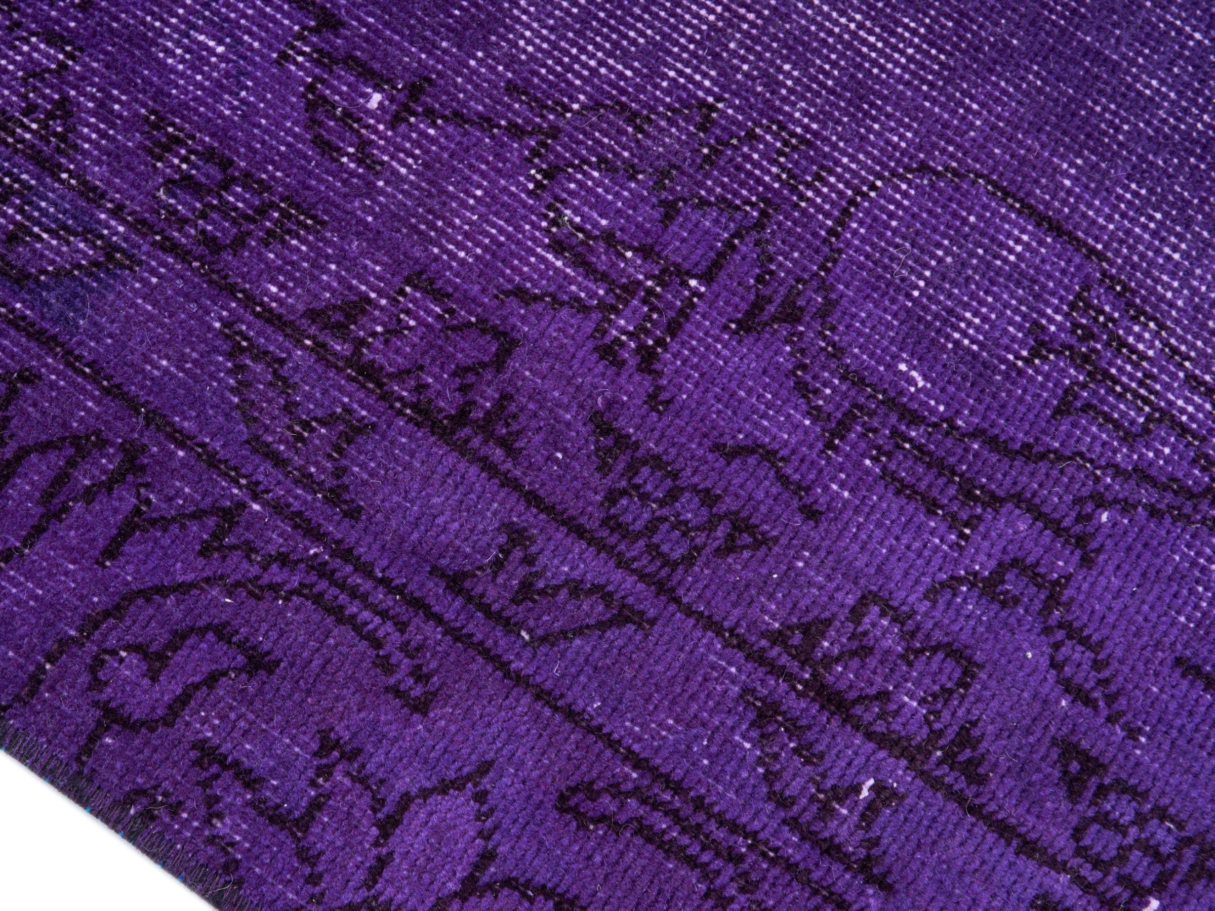 Turkish Isparta area rug in plum and aubergine, view 6 of 10