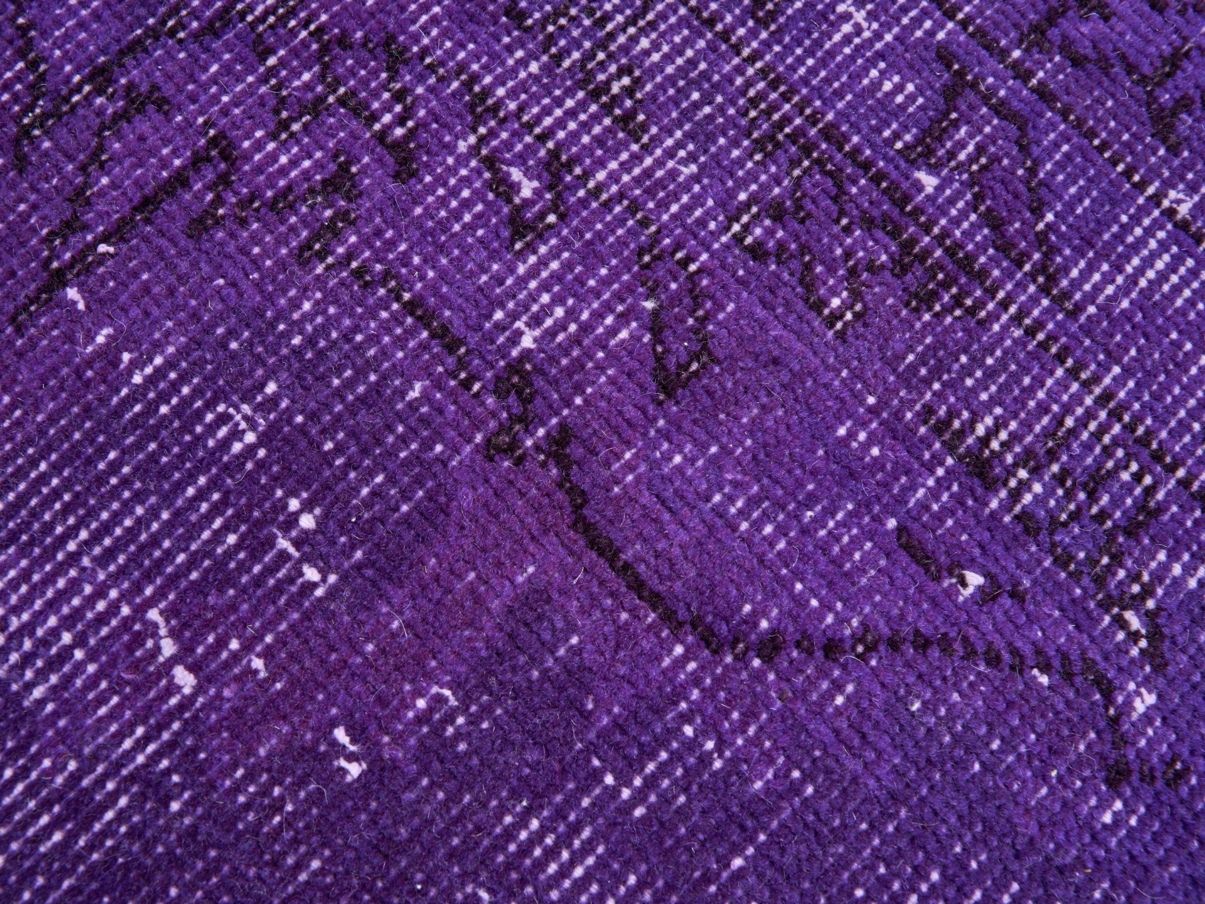 Turkish Isparta area rug in plum and aubergine, view 7 of 10