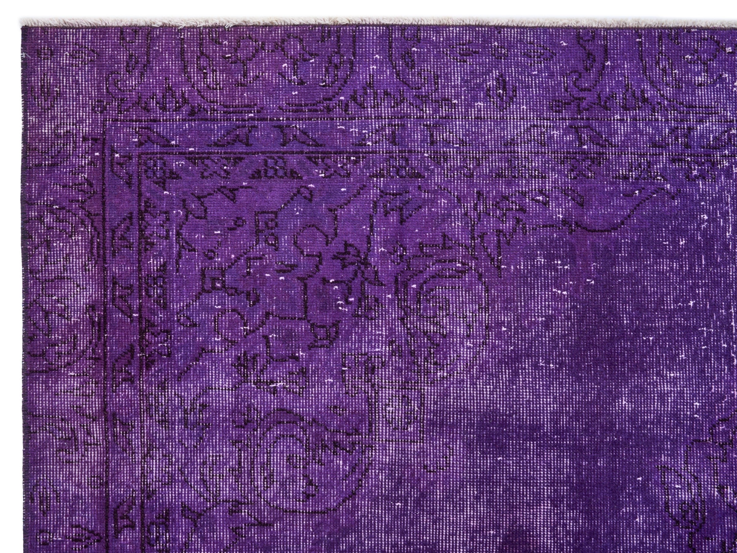 Turkish Isparta area rug in plum and aubergine, view 8 of 10