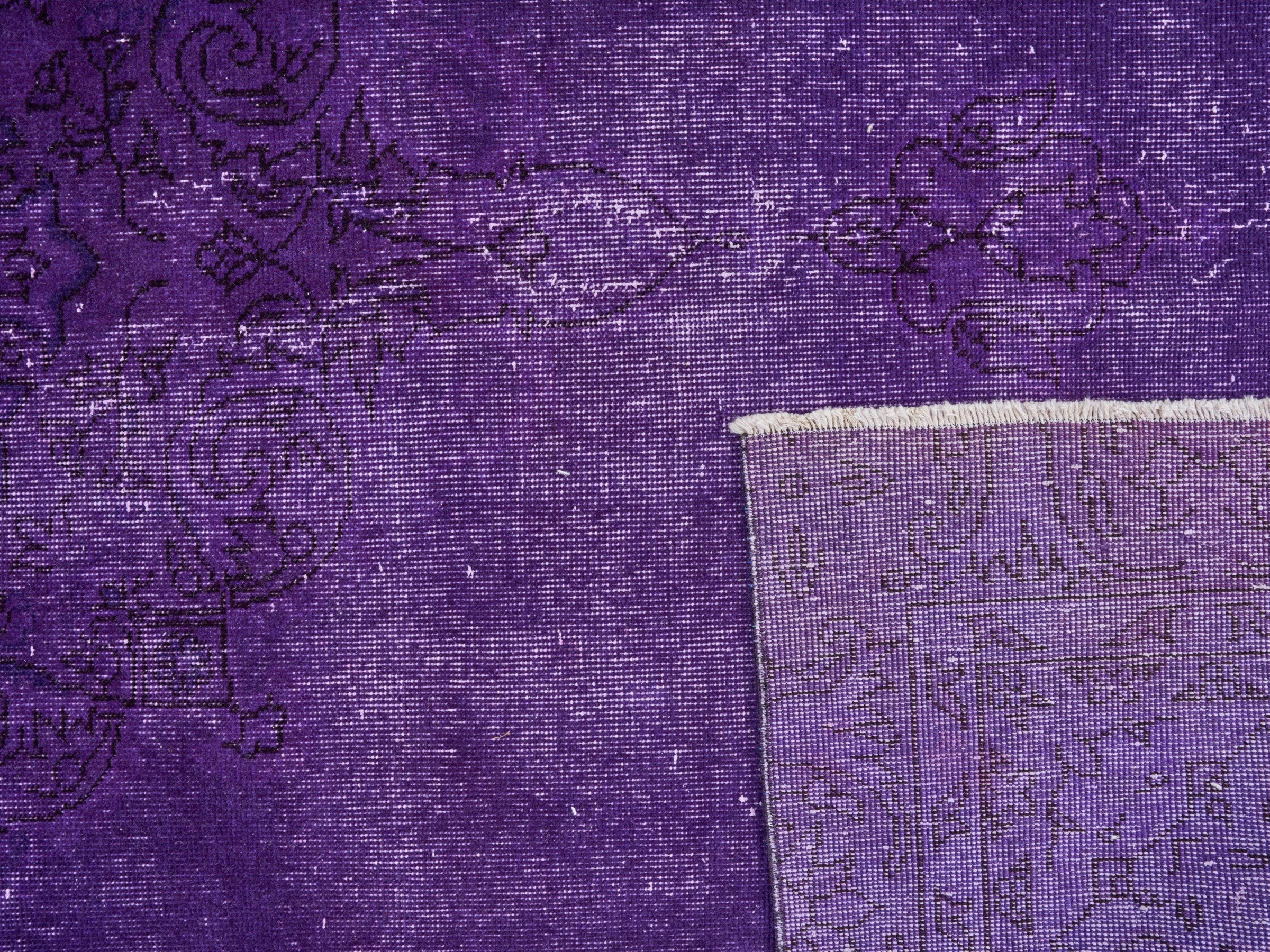 Turkish Isparta area rug in plum and aubergine, view 10 of 10