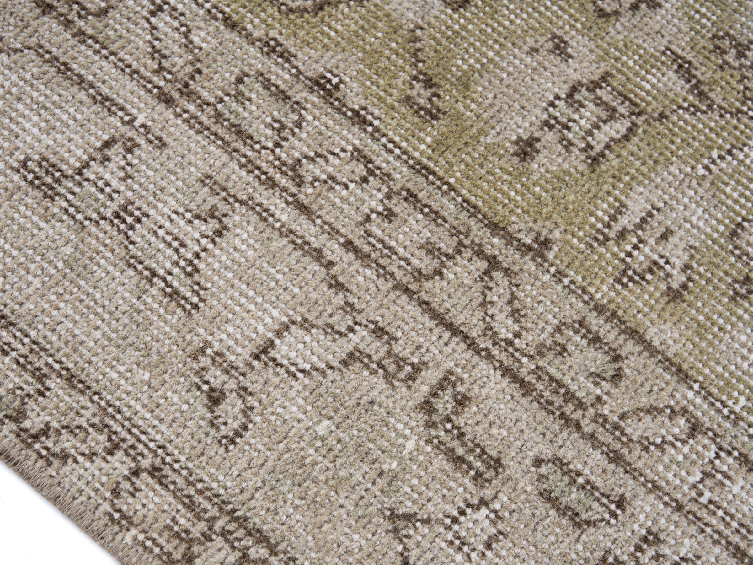 Turkish Isparta area rug in cream and tan, view 6 of 10