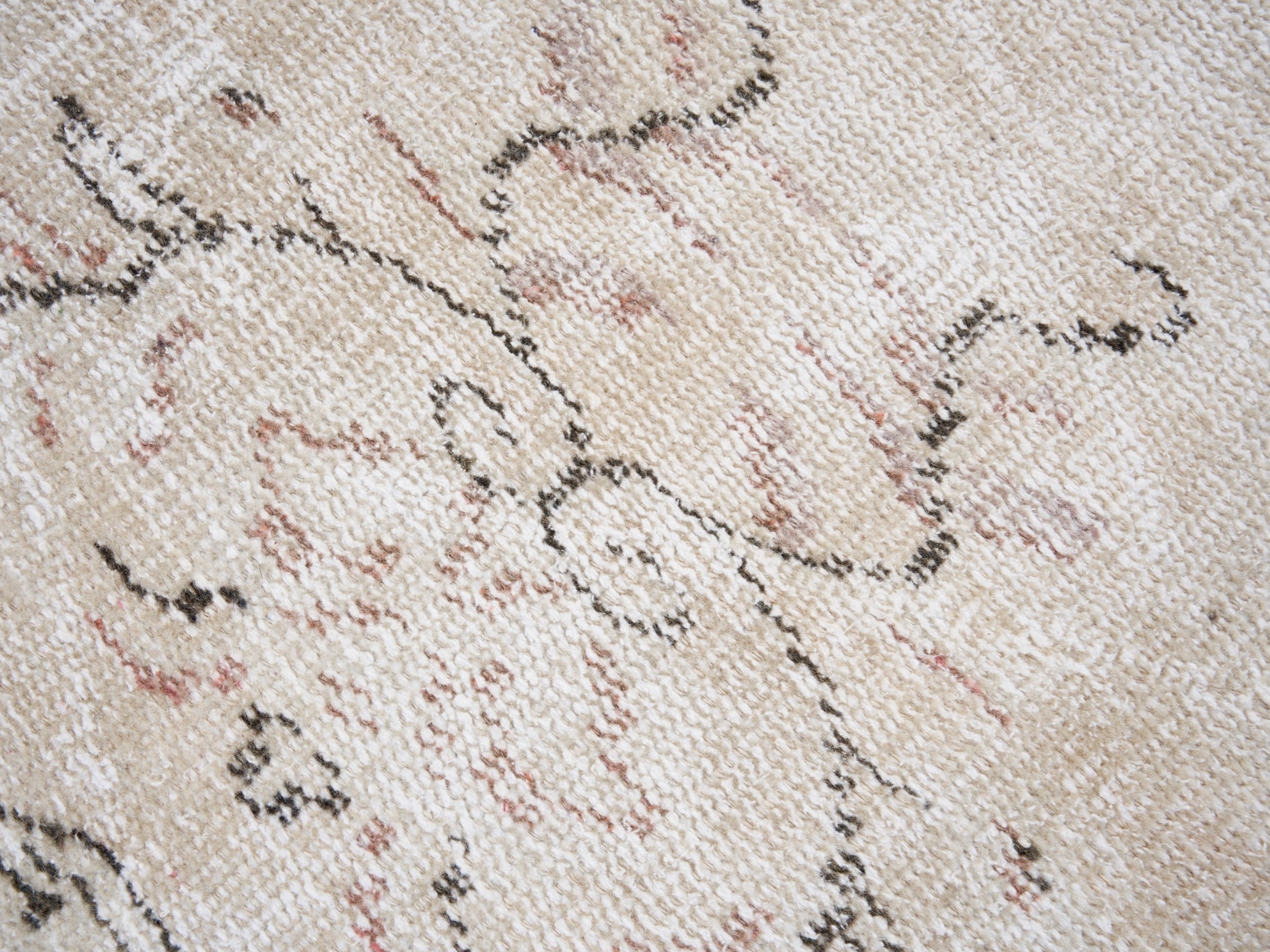 Turkish Manisa area rug in cream and muted pink, view 7 of 10