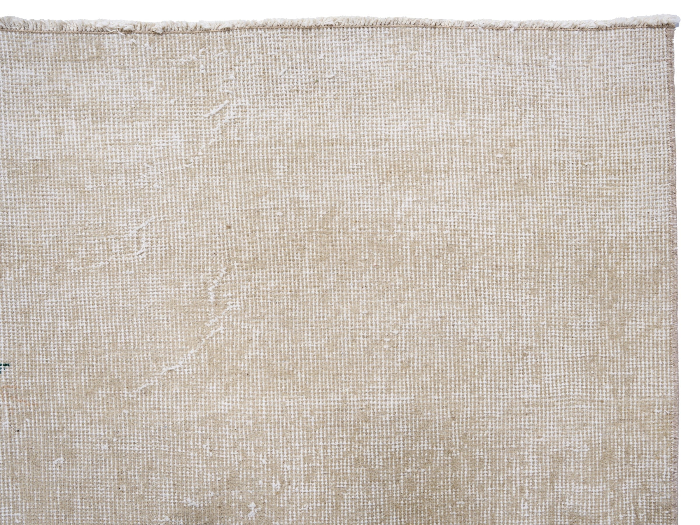 Turkish Isparta area rug in cream and muted pink, view 8 of 10