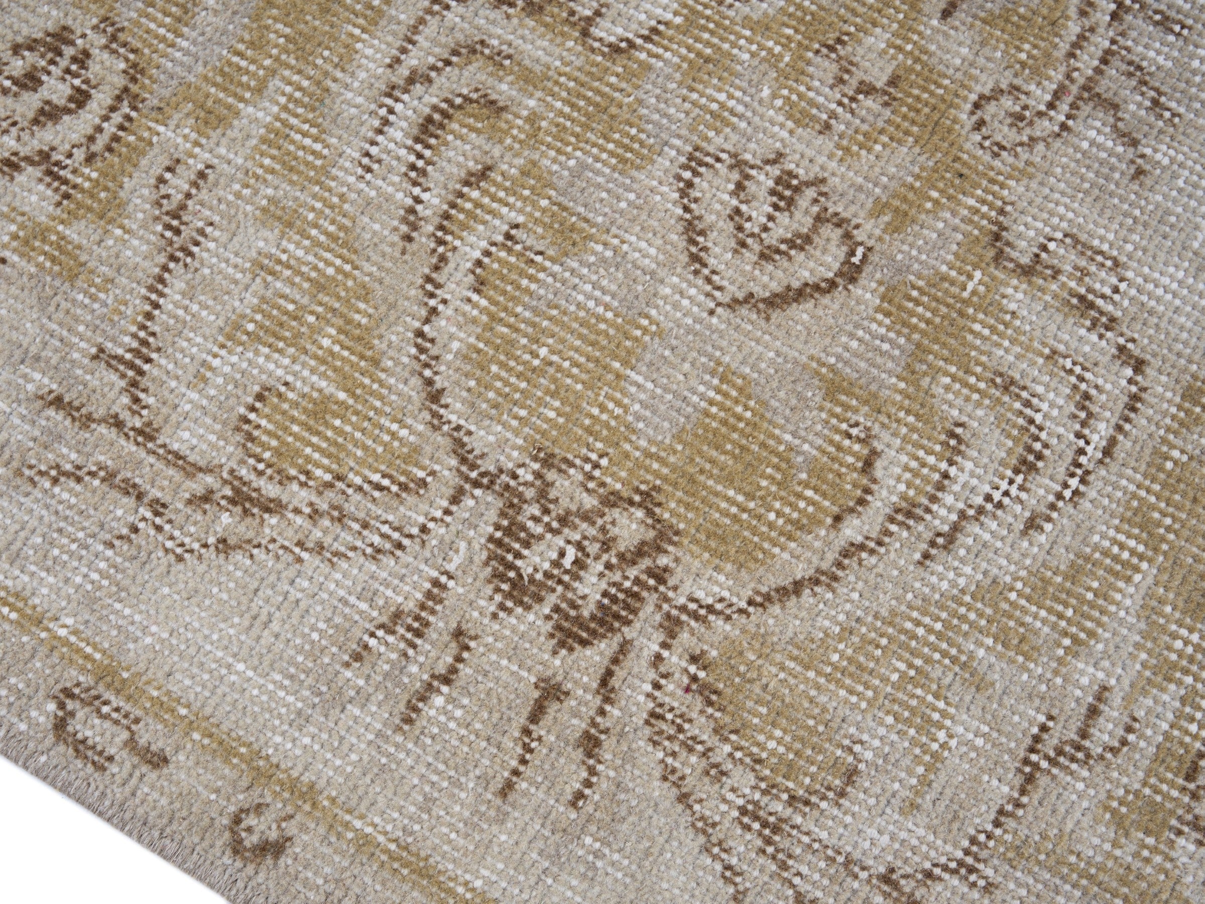 Turkish Isparta area rug in cream and tan, view 6 of 10