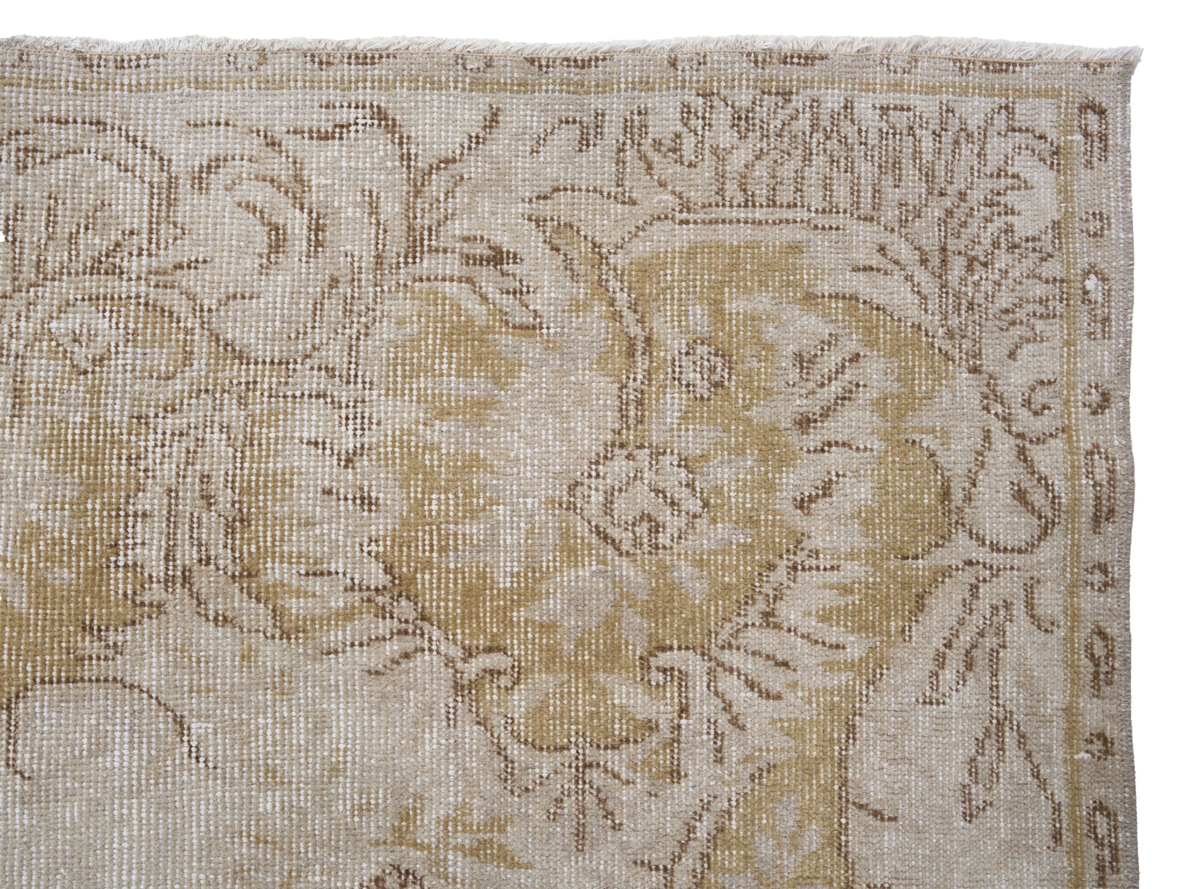 Turkish Isparta area rug in cream and tan, view 8 of 10