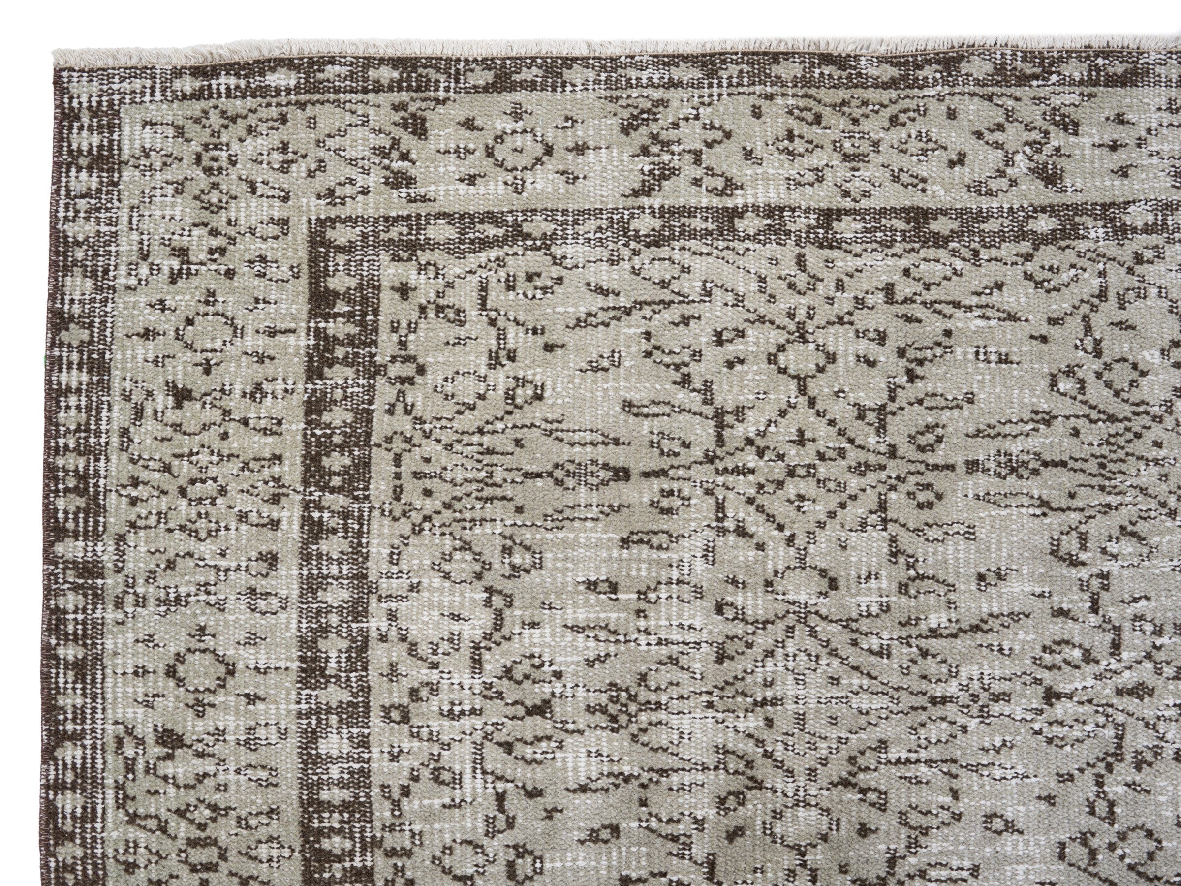 Turkish Manisa area rug in greige and smoke, view 8 of 10