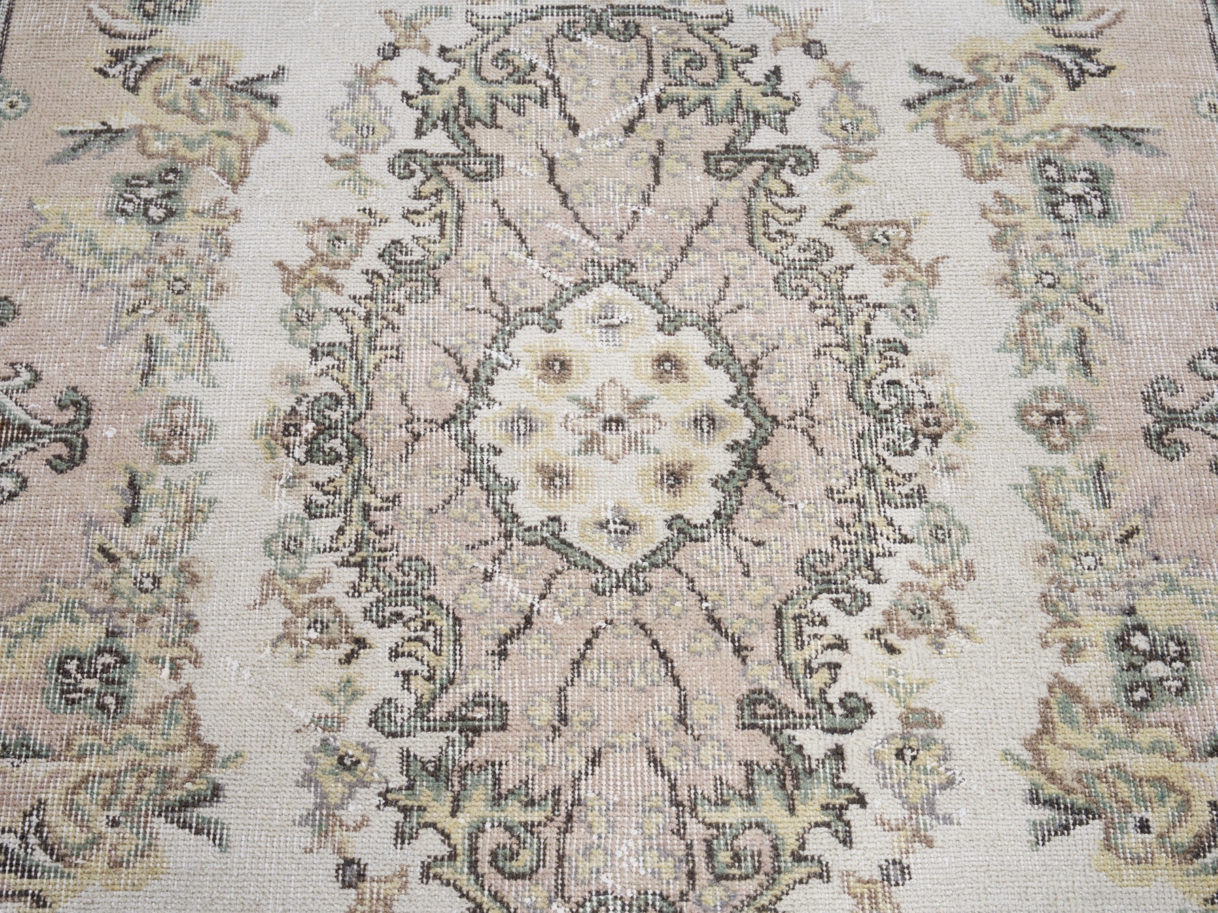 Turkish Isparta area rug in cream and greige, view 4 of 10