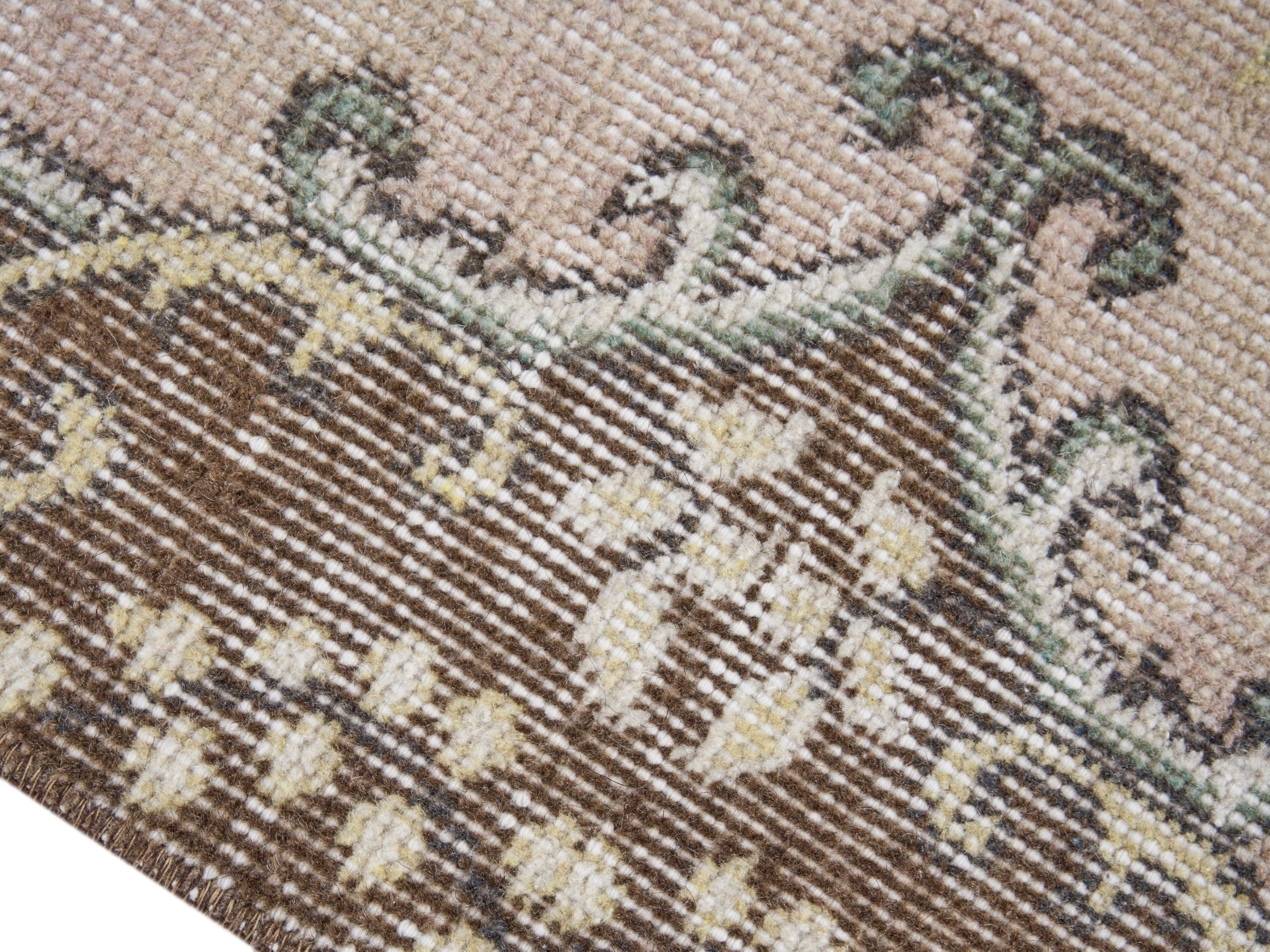 Turkish Isparta area rug in cream and greige, view 6 of 10