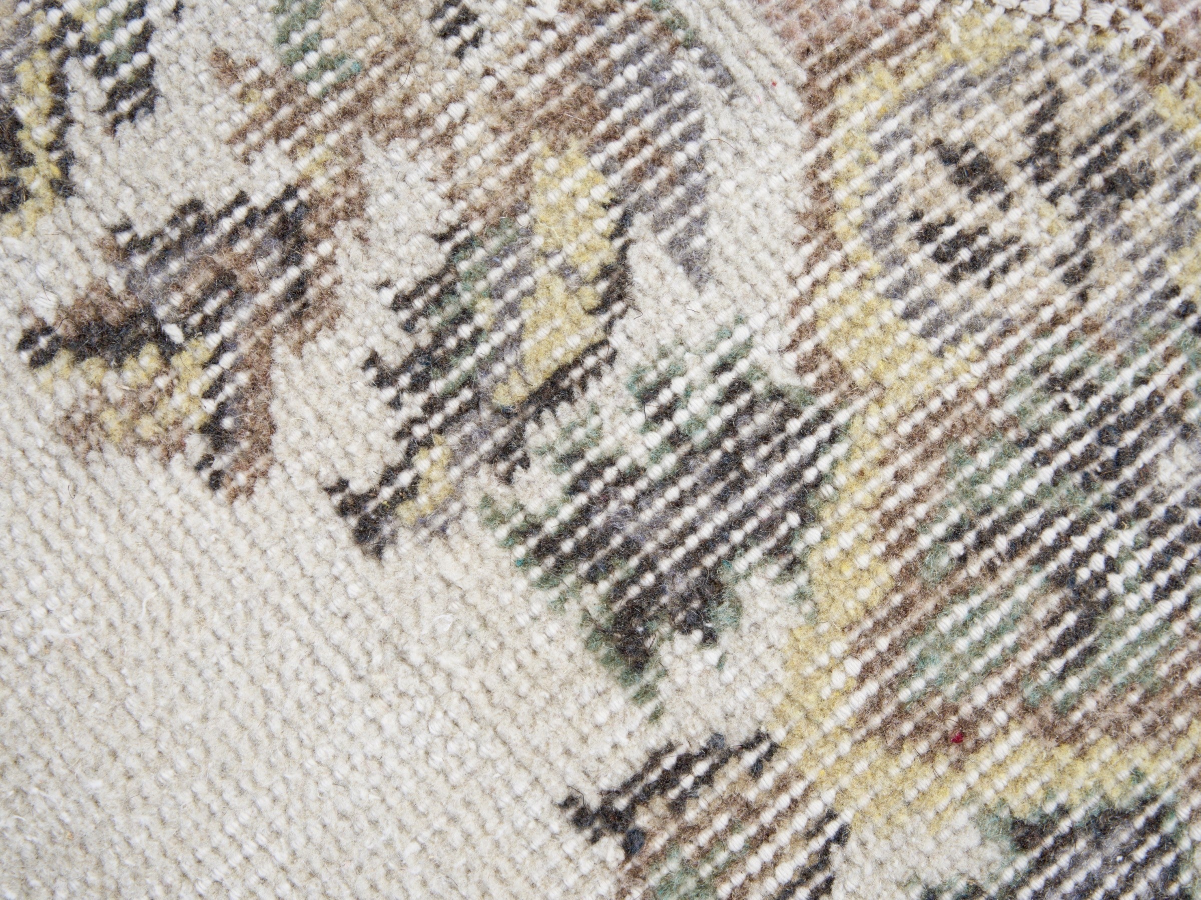 Turkish Isparta area rug in cream and greige, view 7 of 10