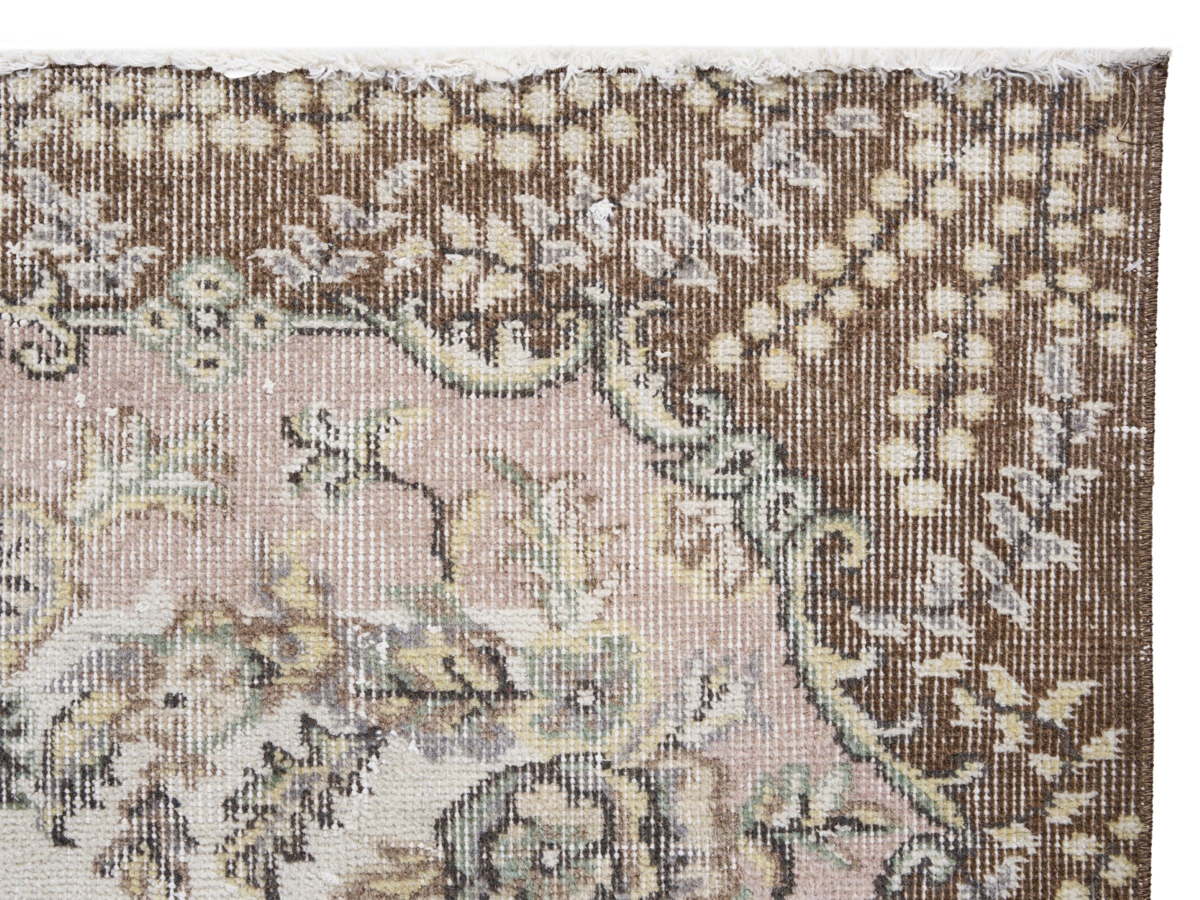 Turkish Isparta area rug in cream and greige, view 8 of 10