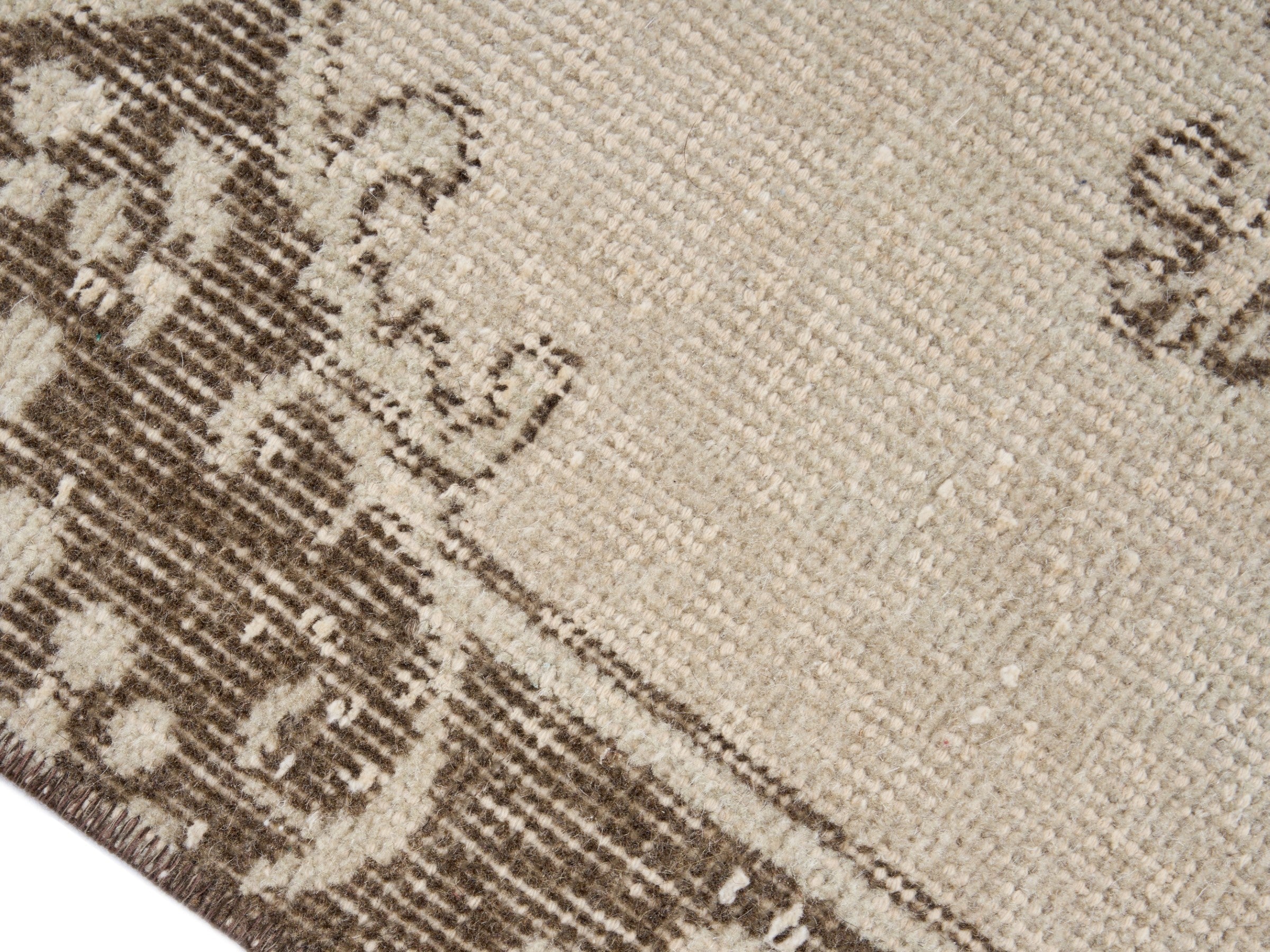 Turkish Isparta area rug in cream and smoke, view 6 of 10
