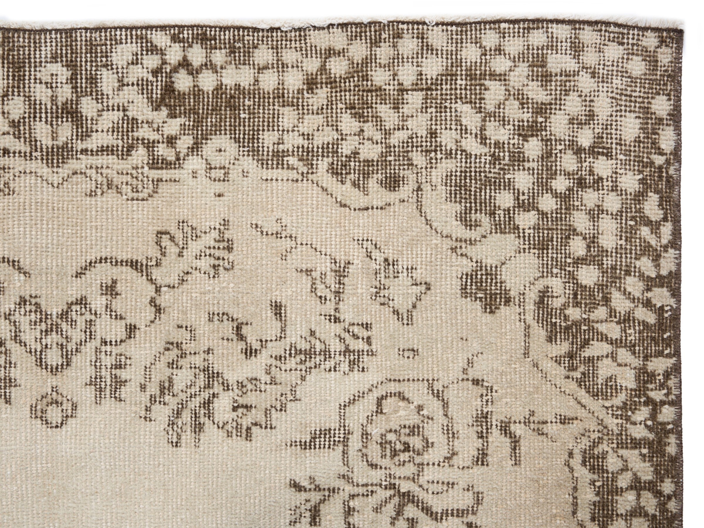 Turkish Isparta area rug in cream and smoke, view 8 of 10