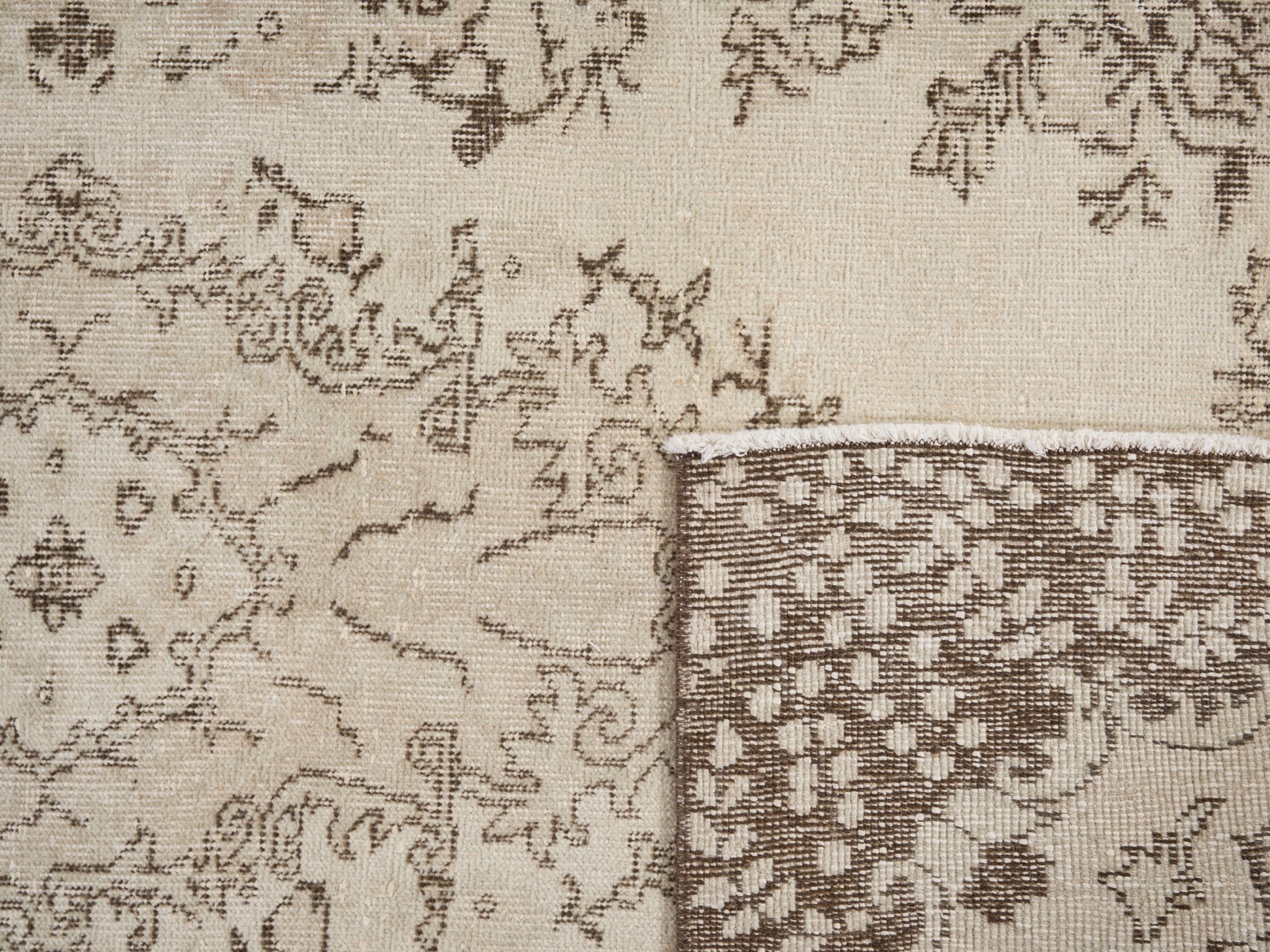 Turkish Isparta area rug in cream and smoke, view 10 of 10