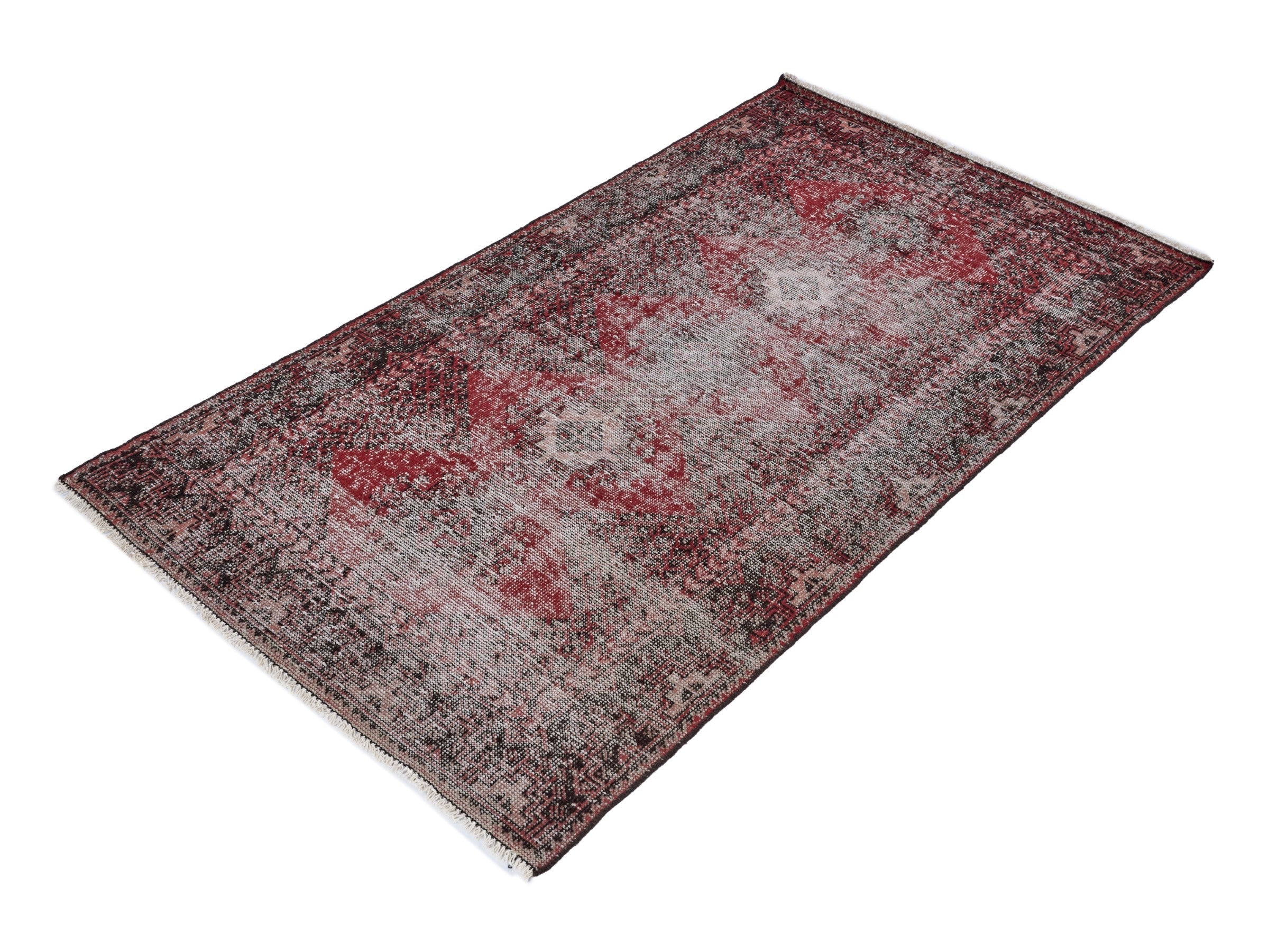 Persian Ferdos accent rug in faded red and greige, view 3 of 9