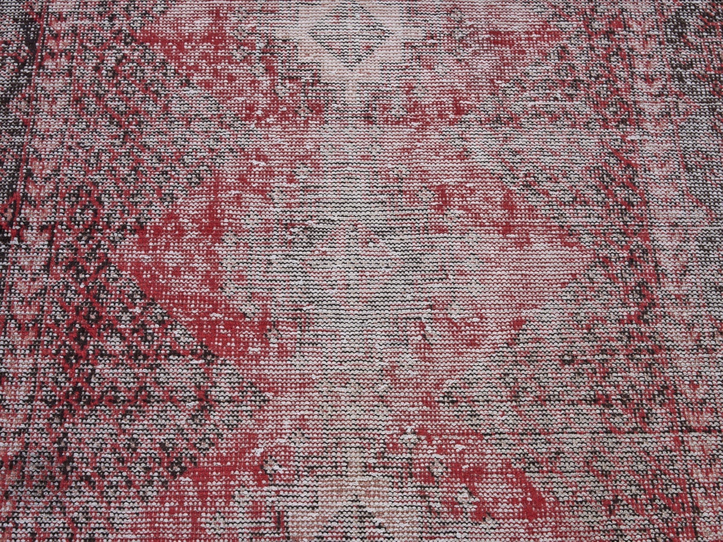 Persian Ferdos accent rug in faded red and greige, view 4 of 9