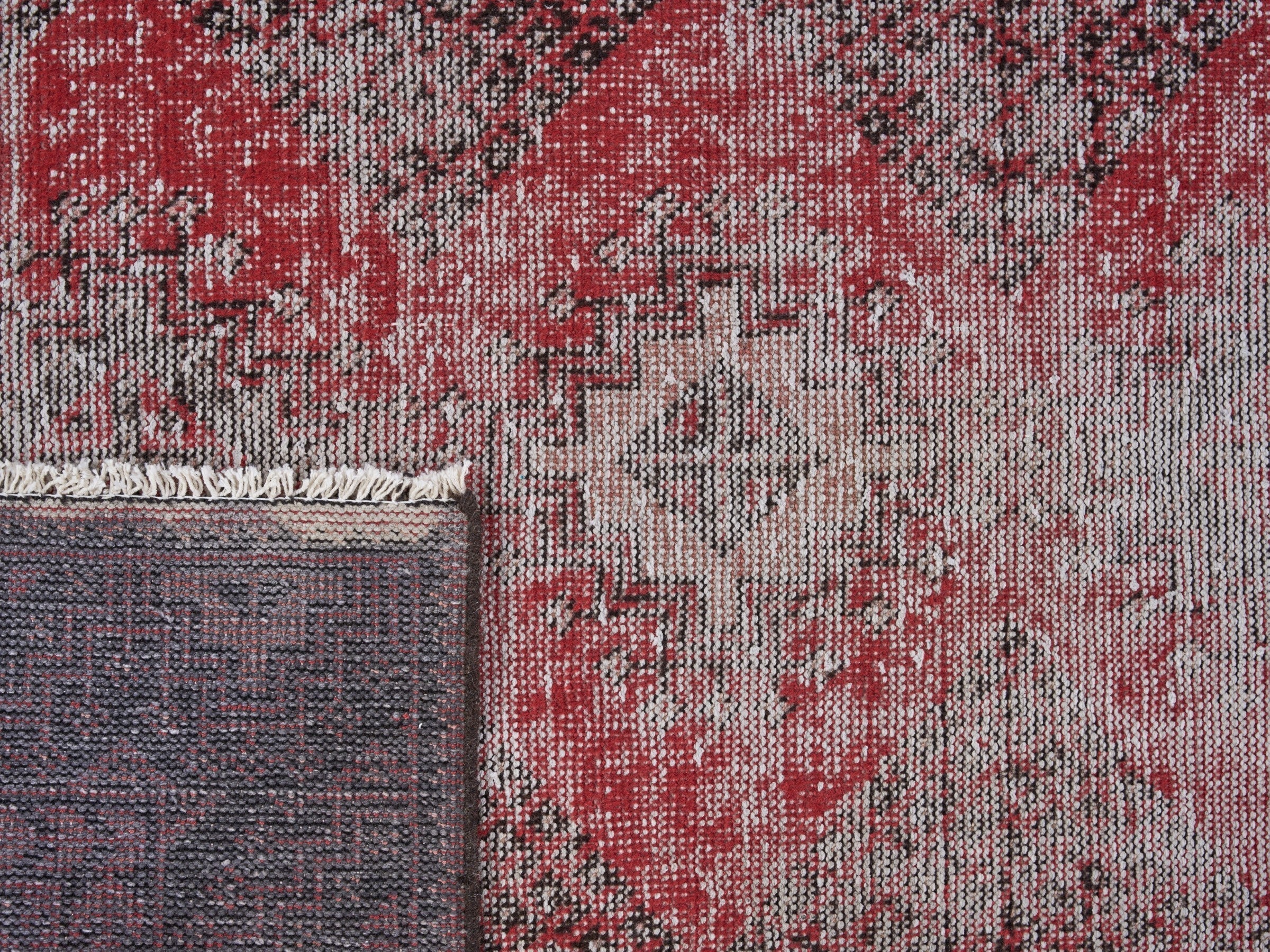 Persian Ferdos accent rug in faded red and greige, view 9 of 9