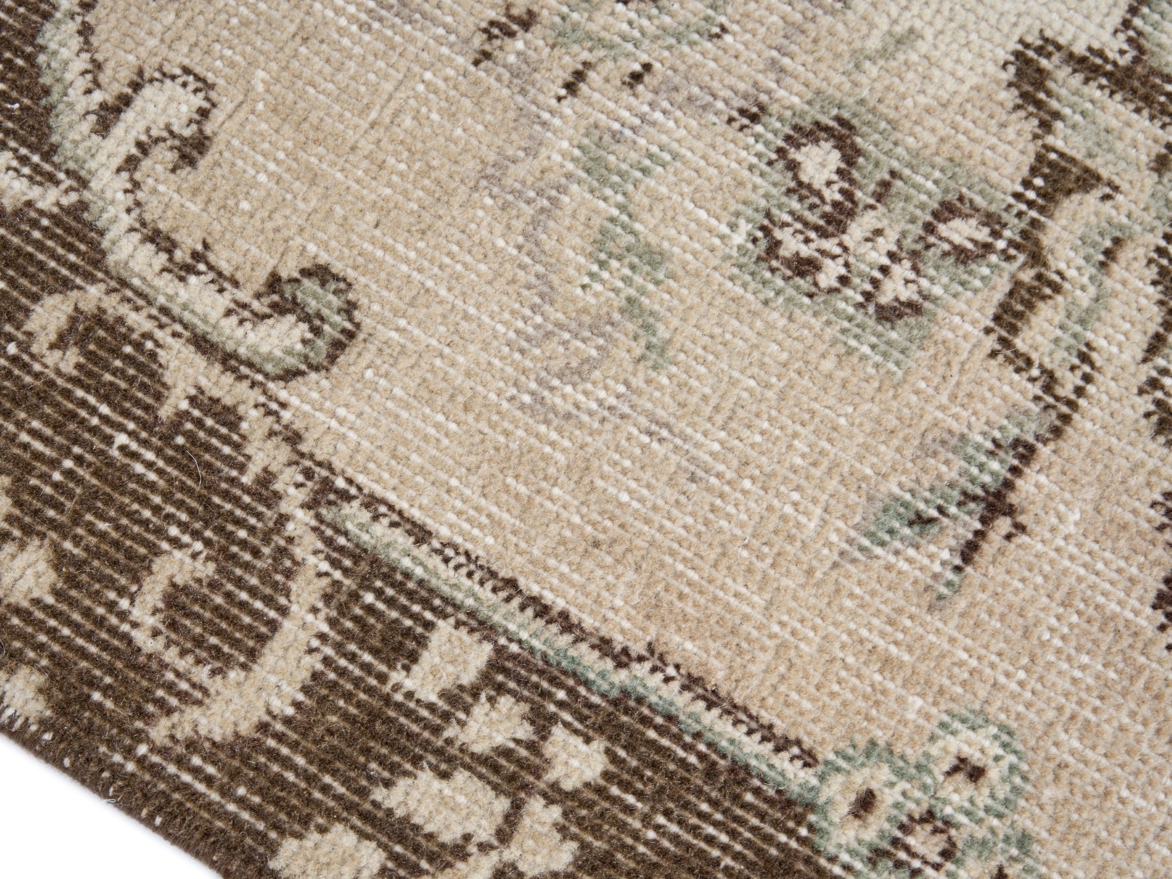 Turkish Isparta area rug in cream and greige, view 6 of 10