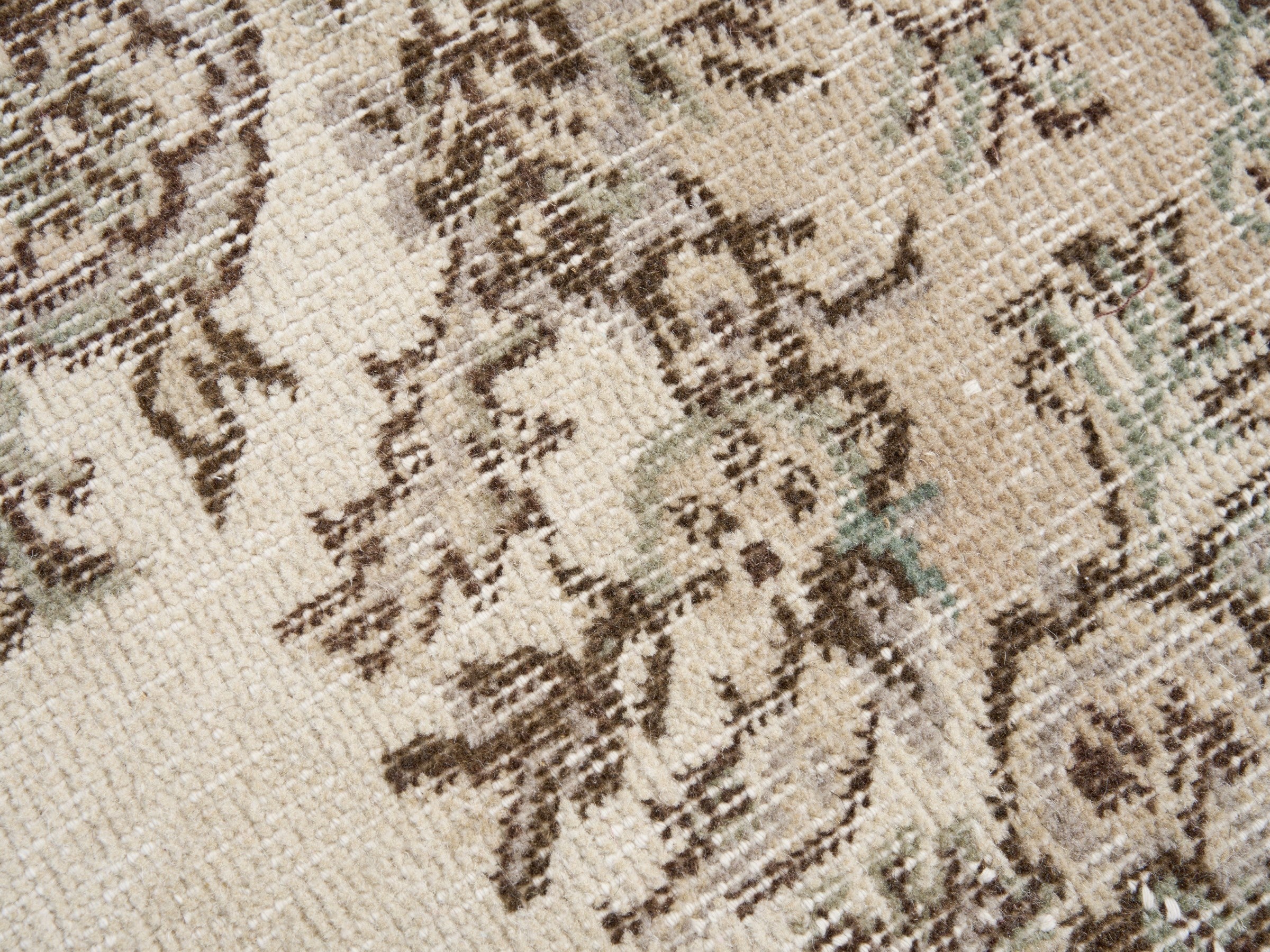 Turkish Isparta area rug in cream and greige, view 7 of 10